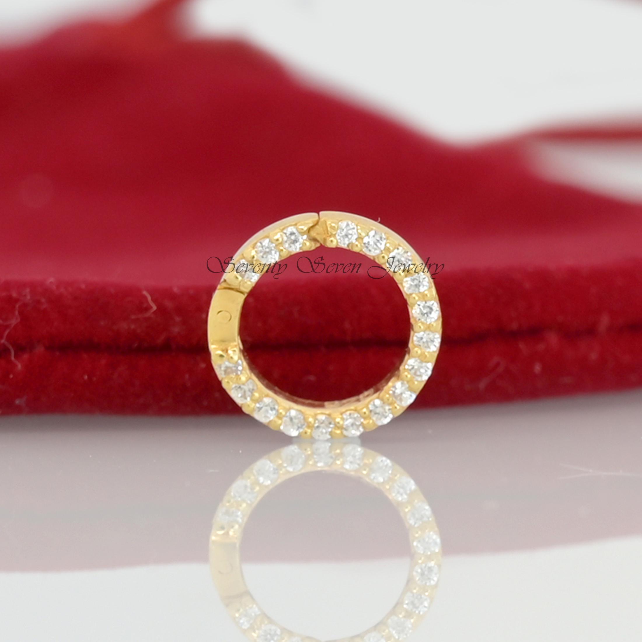 14K Gold Diamond Charm Enhancer: Round Multi-Lock Holder - View 3 - Seventy Seven Jewelry | SKU: SSMJP570-14KYGRU-12M-VP,SSMJ 14K Gold Diamond Charm Enhancer: Round Multi-Lock Holder - View 3 - Seventy Seven Jewelry | SKU: SSMJP570-14KYGRU-12M-VP,SSMJ