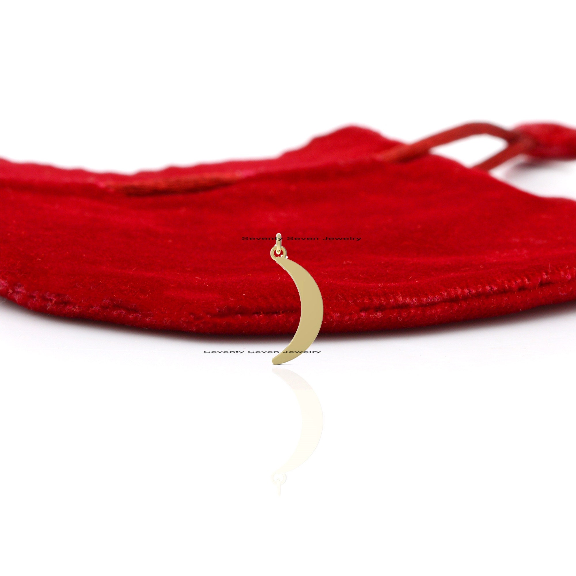 Diamond Crescent Moon Pendant: 925 Silver Gemstone Necklace - View 6 - Seventy Seven Jewelry | SKU: SSMJP589-SLYGDI-2026 Diamond Crescent Moon Pendant: 925 Silver Gemstone Necklace - View 6 - Seventy Seven Jewelry | SKU: SSMJP589-SLYGDI-2026