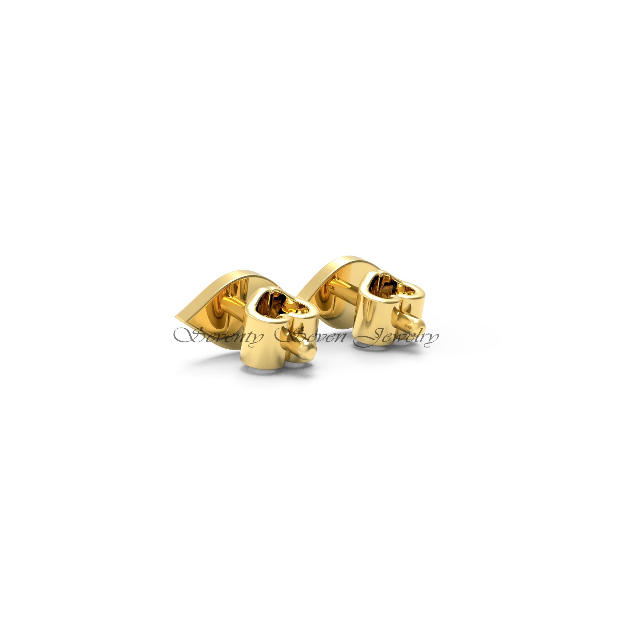 925 Silver Diamond Evil Eye Studs: Minimalist Protection Earrings - View 7 - Seventy Seven Jewelry | SKU: SSMJE388-SLYGDI 925 Silver Diamond Evil Eye Studs: Minimalist Protection Earrings - View 7 - Seventy Seven Jewelry | SKU: SSMJE388-SLYGDI
