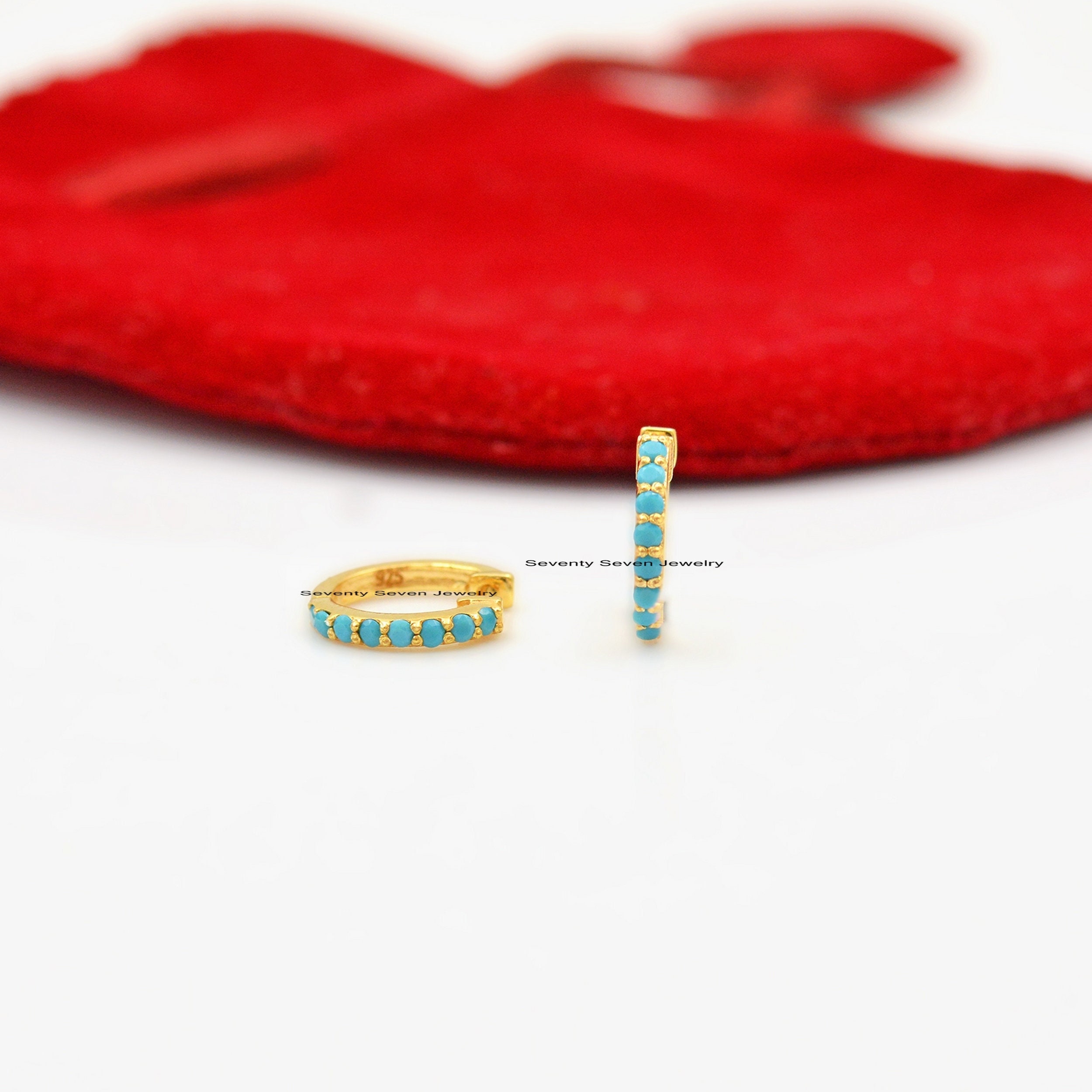9K Gold Huggie Hoop Earrings: Diamond & Gemstone - View 4 - Seventy Seven Jewelry | SKU: SSMJE917-9KYGDI-2026,SSMJE917-9KYGEM 9K Gold Huggie Hoop Earrings: Diamond & Gemstone - View 4 - Seventy Seven Jewelry | SKU: SSMJE917-9KYGDI-2026,SSMJE917-9KYGEM