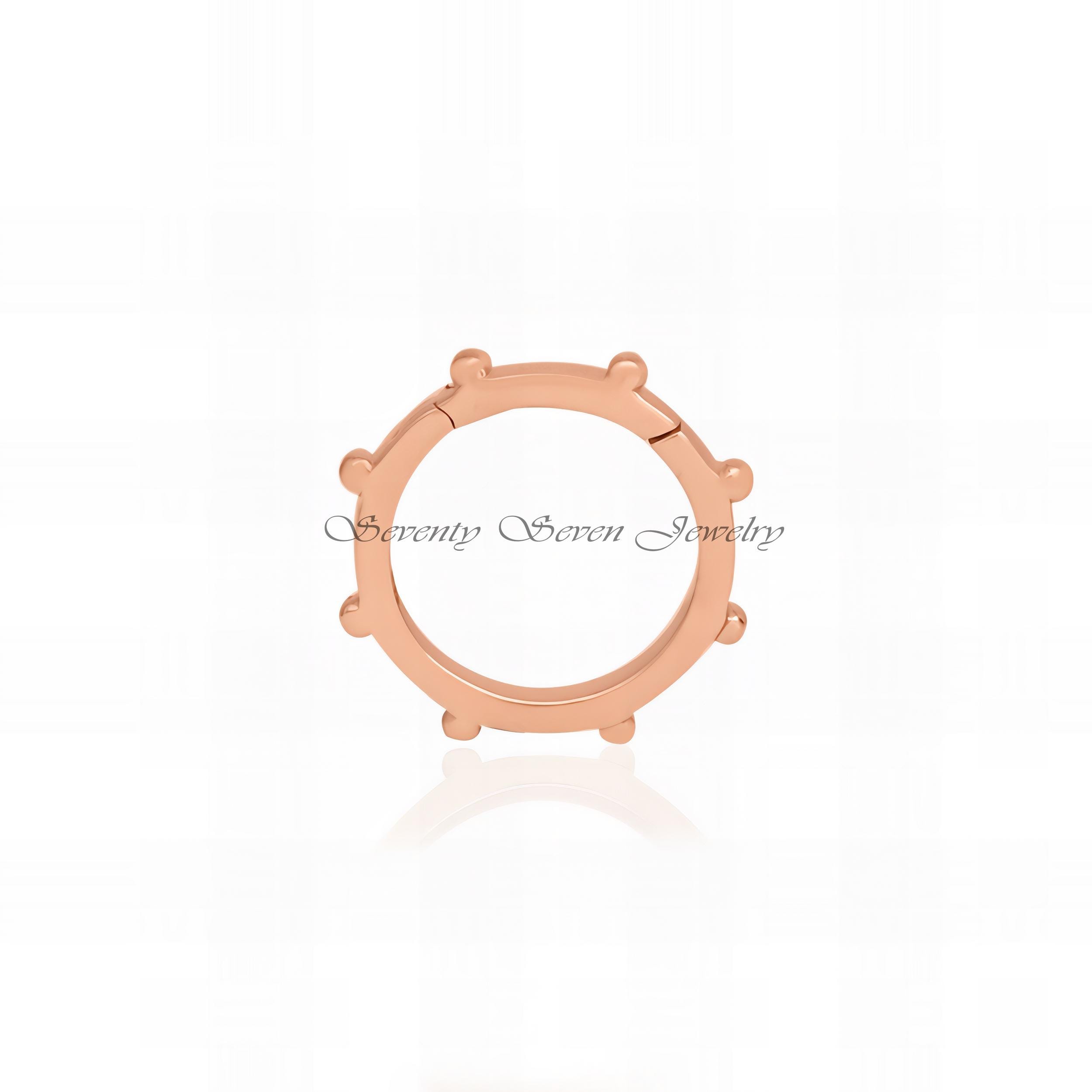 9K Gold Round Charm Holder: Necklace Enhancer, Link Lock - View 4 - Seventy Seven Jewelry | SKU: SSMJH448-9KYG-15M-2026 9K Gold Round Charm Holder: Necklace Enhancer, Link Lock - View 4 - Seventy Seven Jewelry | SKU: SSMJH448-9KYG-15M-2026