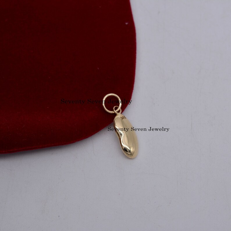 14K Gold Kidney Bean Charms Minimalist Beans Charm Bean Etsy