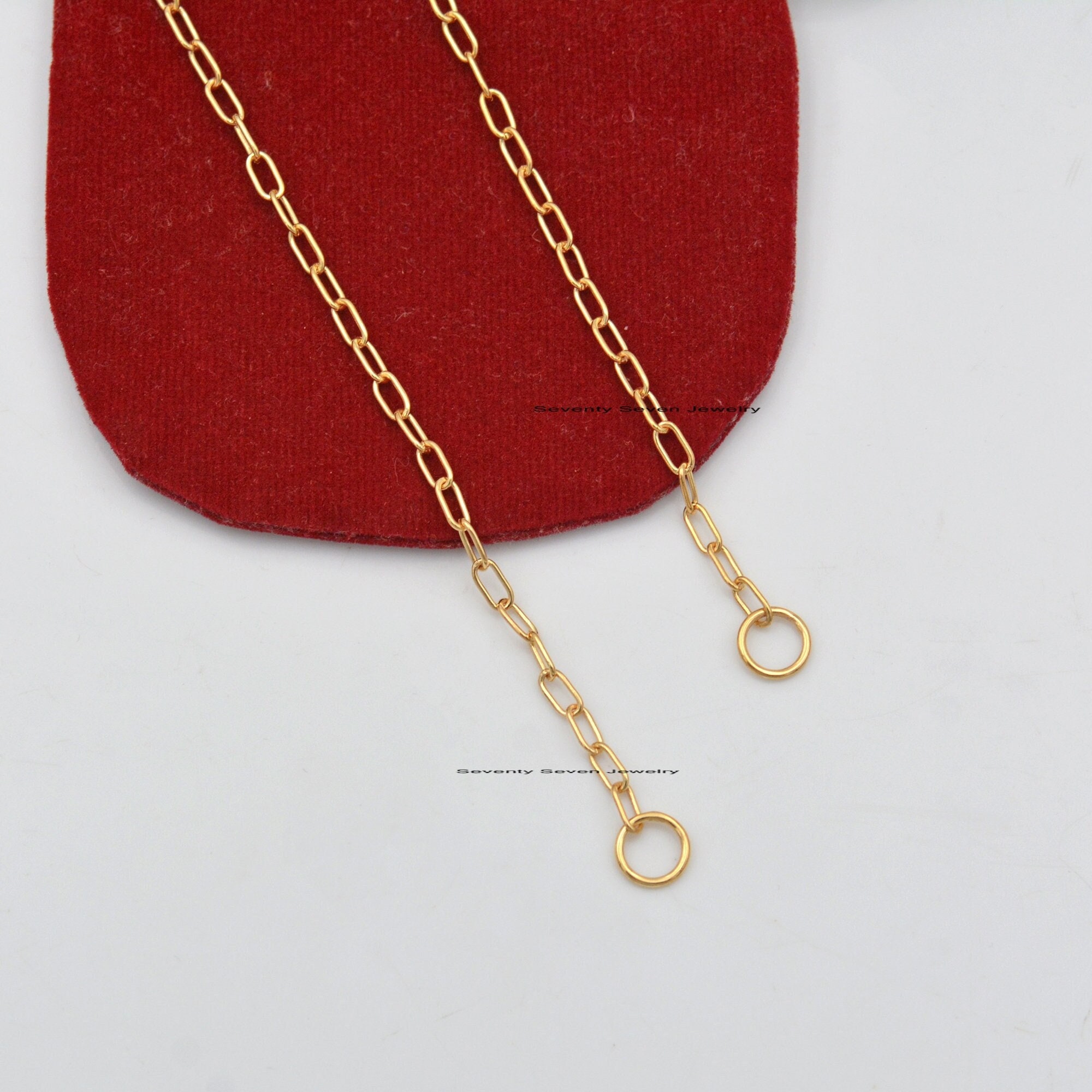 14K Solid Gold Link Chain Gold Padlock Chain Gold Chain Etsy