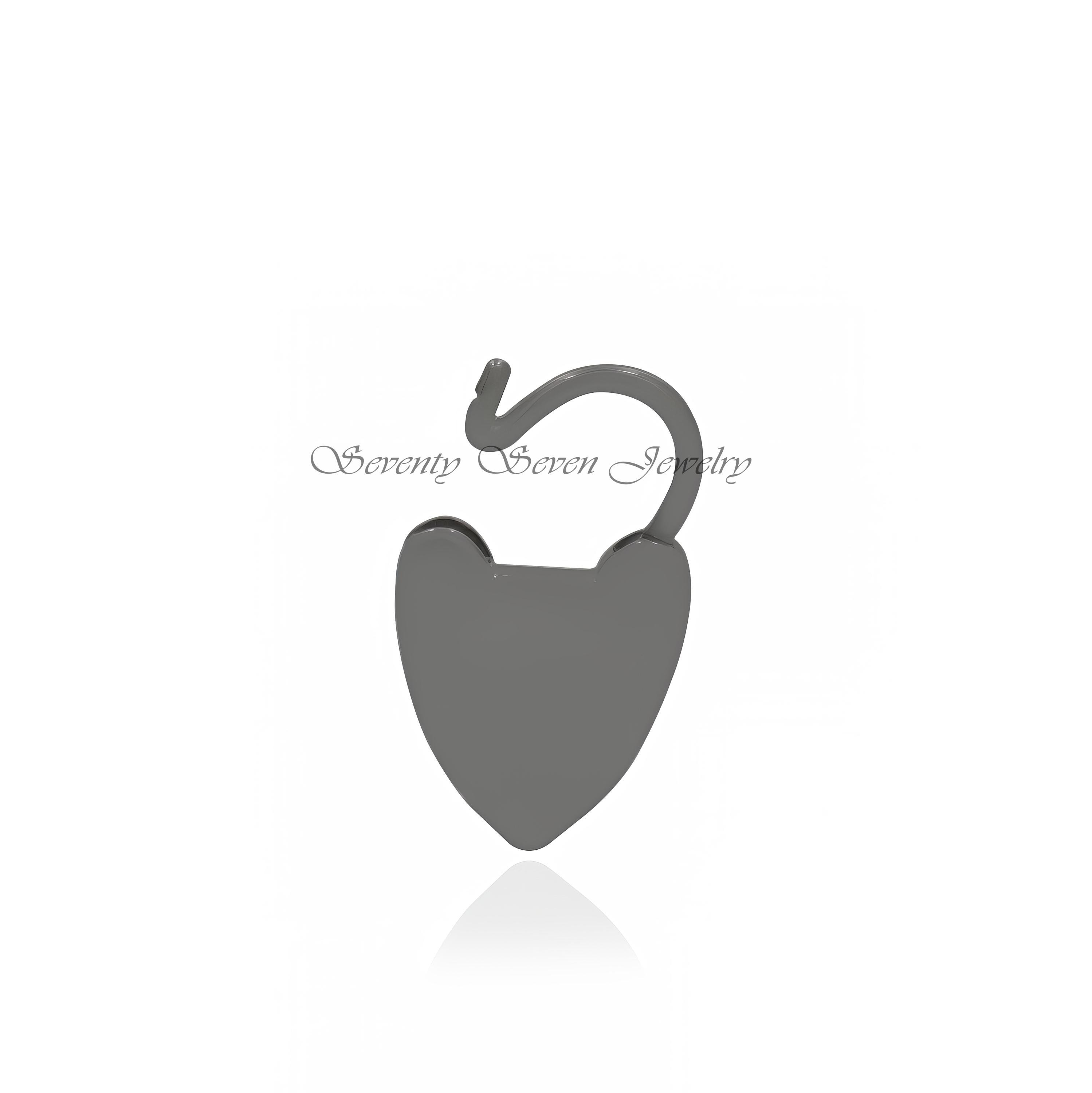 925 Silver Heart Padlock Necklace: Oxidized Paperclip Chain Pendant - View 5 - Seventy Seven Jewelry | SKU: SSMJP47-SLRHYG-20 925 Silver Heart Padlock Necklace: Oxidized Paperclip Chain Pendant - View 5 - Seventy Seven Jewelry | SKU: SSMJP47-SLRHYG-20