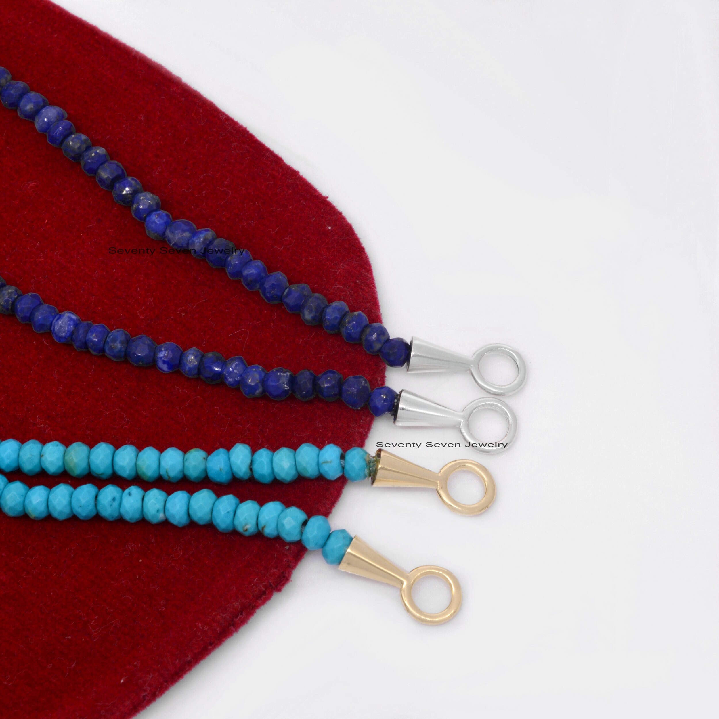 9K Gold Turquoise Bead Necklace: Gemstone Charm Holder - View 3 - Seventy Seven Jewelry | SKU: SSMJN247-9KYGLPZ-14I,SSMJN247- 9K Gold Turquoise Bead Necklace: Gemstone Charm Holder - View 3 - Seventy Seven Jewelry | SKU: SSMJN247-9KYGLPZ-14I,SSMJN247-