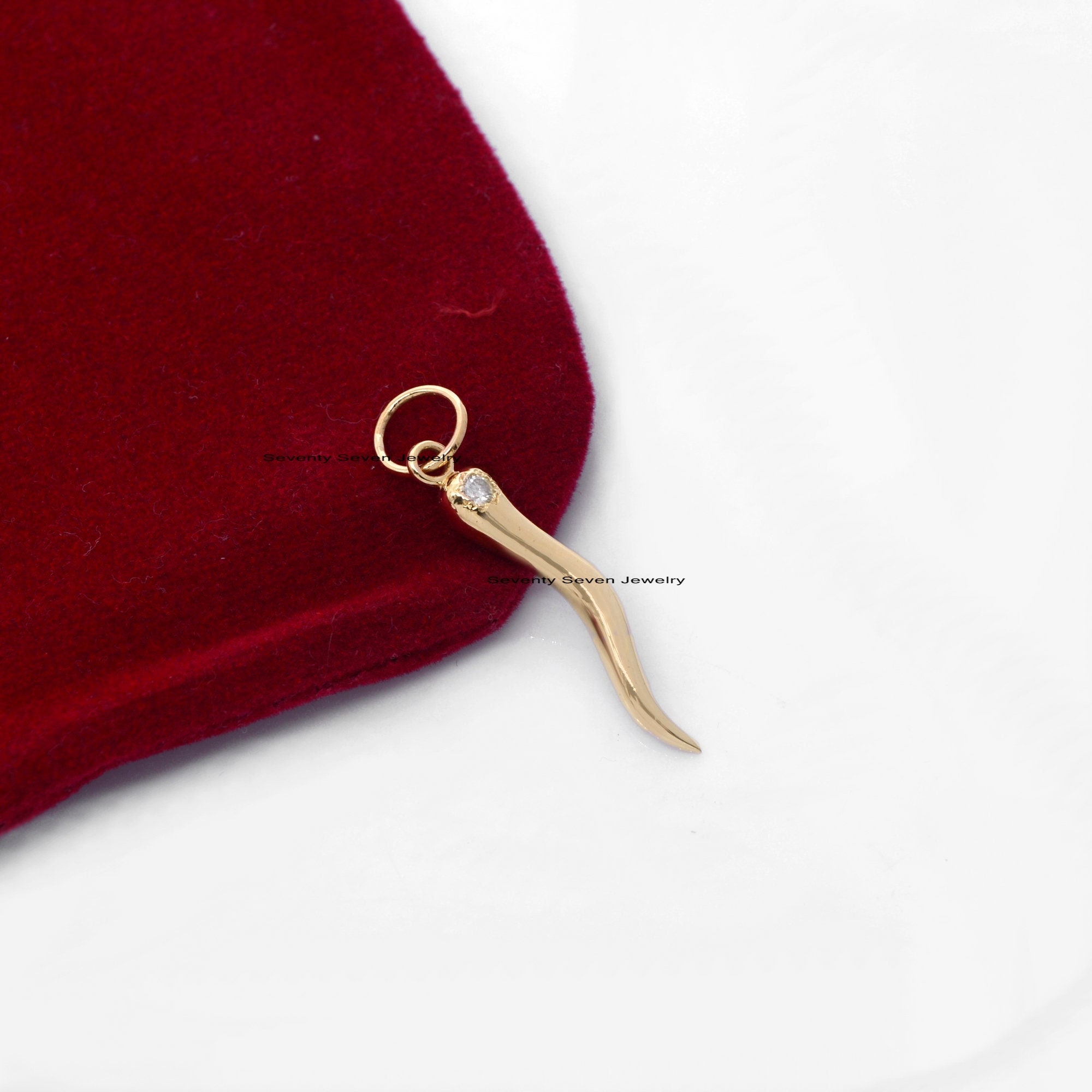 Diamond Cornicello Horn Pendant: 925 Sterling Silver Italian - Seventy Seven Jewelry | SKU: SSMJP599-SLYG-12M+AS,SSMJP599-SLY Diamond Cornicello Horn Pendant: 925 Sterling Silver Italian - Seventy Seven Jewelry | SKU: SSMJP599-SLYG-12M+AS,SSMJP599-SLY