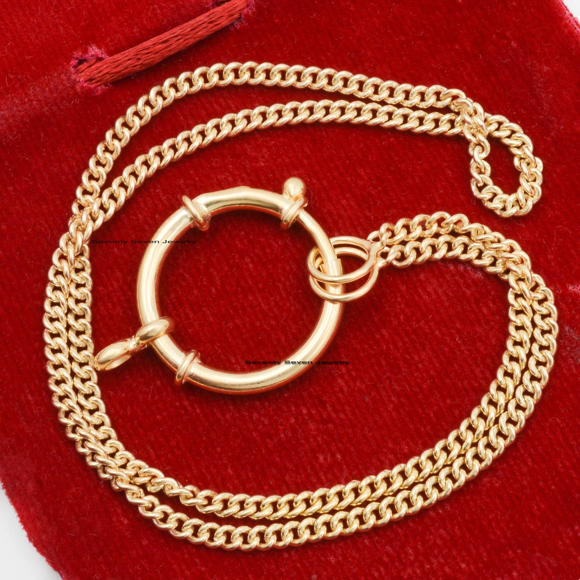 14k Solid Gold Spring Lock: (18*12 MM) - View 6 - Seventy Seven Jewelry | SKU: SSMJL137-14KYG-18M-G17-3M-2026 14k Solid Gold Spring Lock: (18*12 MM) - View 6 - Seventy Seven Jewelry | SKU: SSMJL137-14KYG-18M-G17-3M-2026
