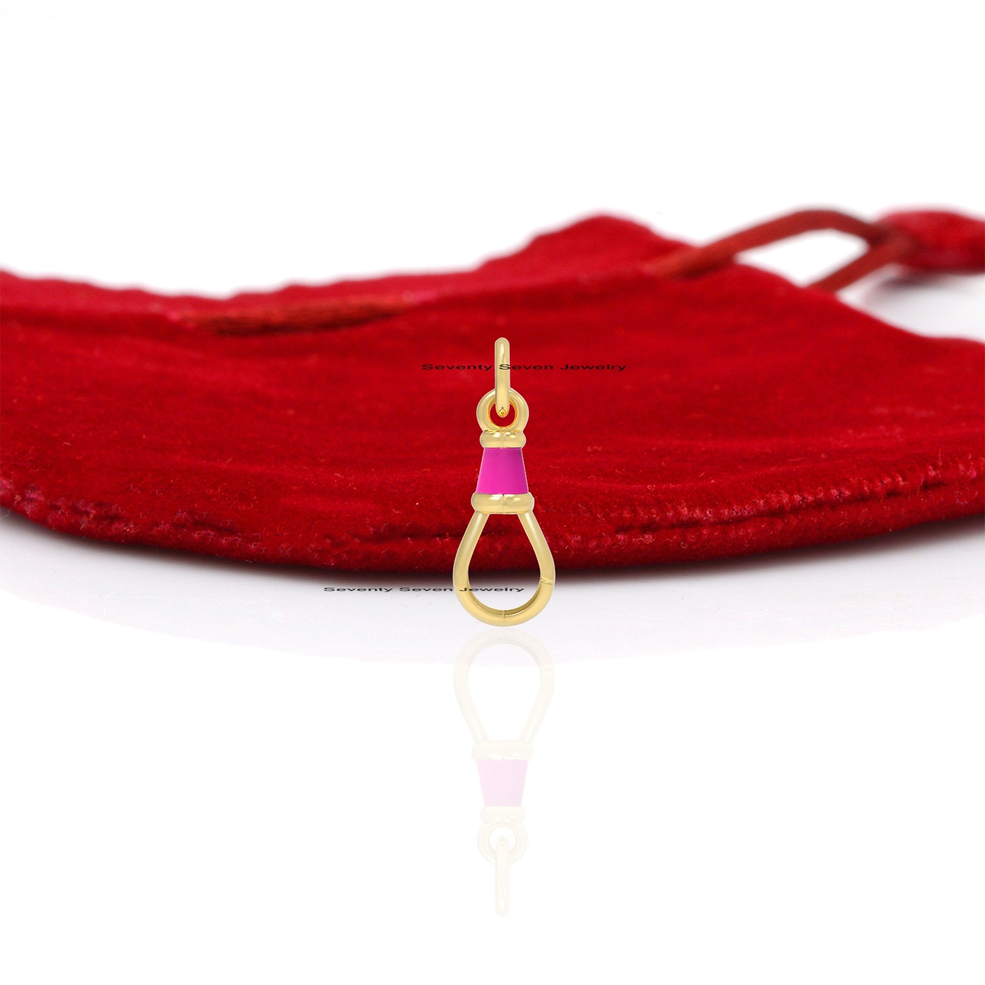 925 Silver Enamel Swivel Lock: Handmade Pendant Clasp (20x8 MM) - View 6 - Seventy Seven Jewelry | SKU: SSMJF09-SLYG-2026,SSM 925 Silver Enamel Swivel Lock: Handmade Pendant Clasp (20x8 MM) - View 6 - Seventy Seven Jewelry | SKU: SSMJF09-SLYG-2026,SSM