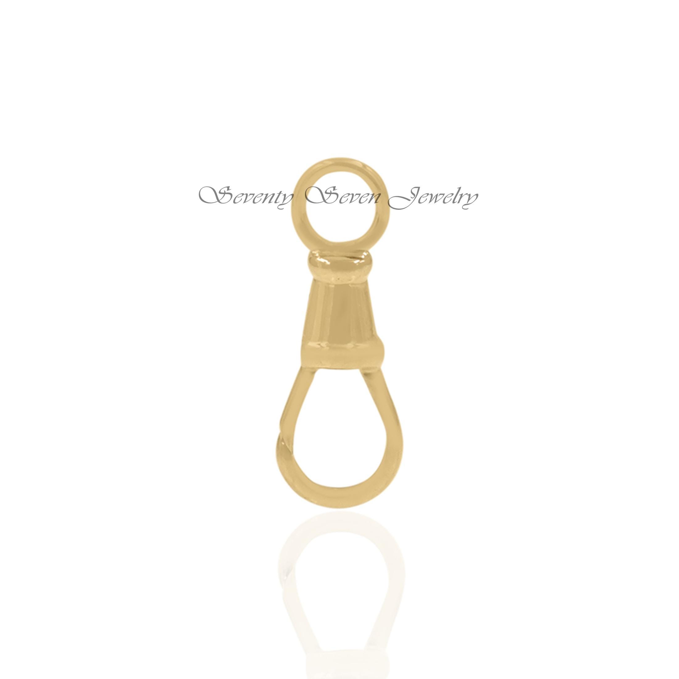 9k Gold Swivel Lock Pendant, Handmade Enhancer (18x7 MM) - View 2 - Seventy Seven Jewelry | SKU: SSMJF212-9KYG-2026 9k Gold Swivel Lock Pendant, Handmade Enhancer (18x7 MM) - View 2 - Seventy Seven Jewelry | SKU: SSMJF212-9KYG-2026