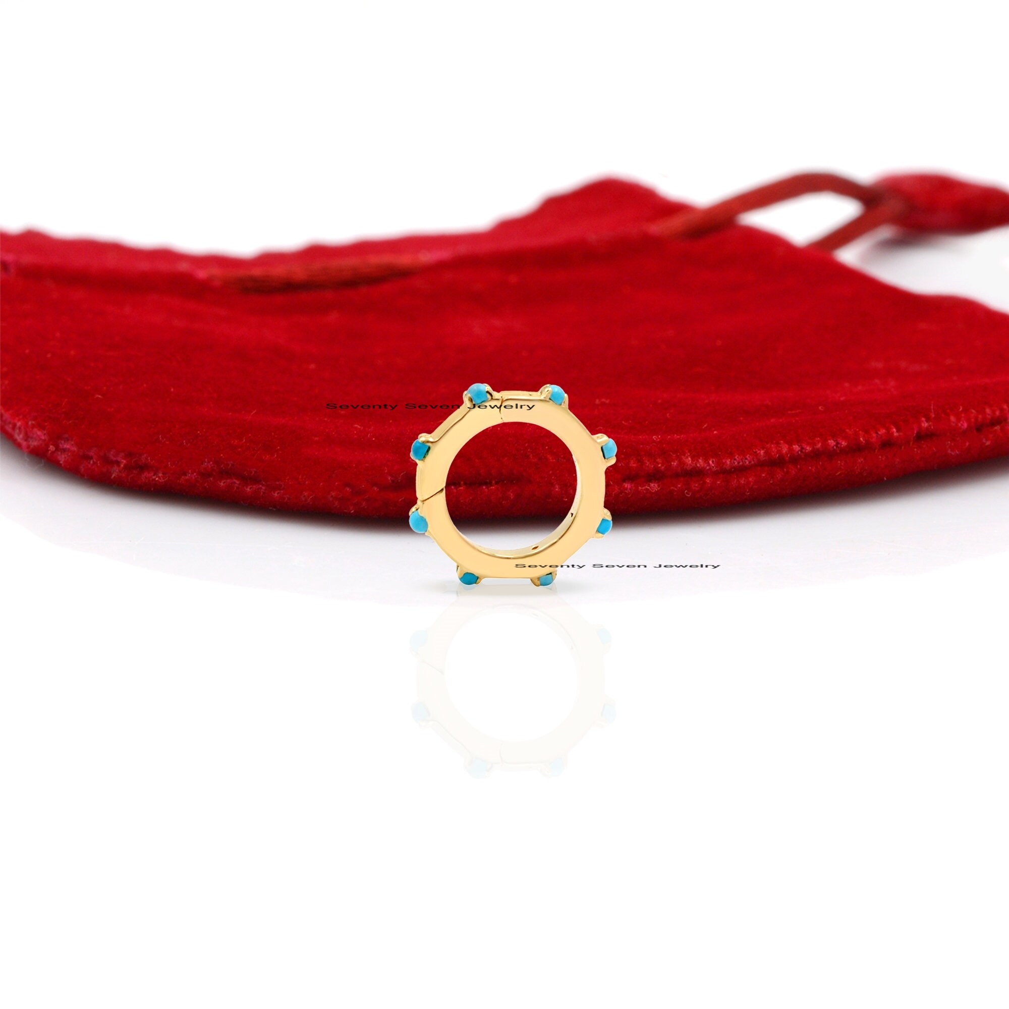 9k Gold Gemstone Circle Enhancer: Turquoise Charm Holder - View 3 - Seventy Seven Jewelry | SKU: SSMJP529-9KYGBSP,SSMJP529-9K 9k Gold Gemstone Circle Enhancer: Turquoise Charm Holder - View 3 - Seventy Seven Jewelry | SKU: SSMJP529-9KYGBSP,SSMJP529-9K