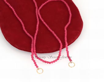 Collana con perline in oro 14k: catena con moschettone rinforzato