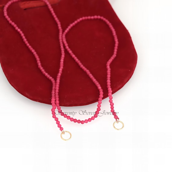 14k Gold Bead Necklace: Enhancer Carabiner Chain