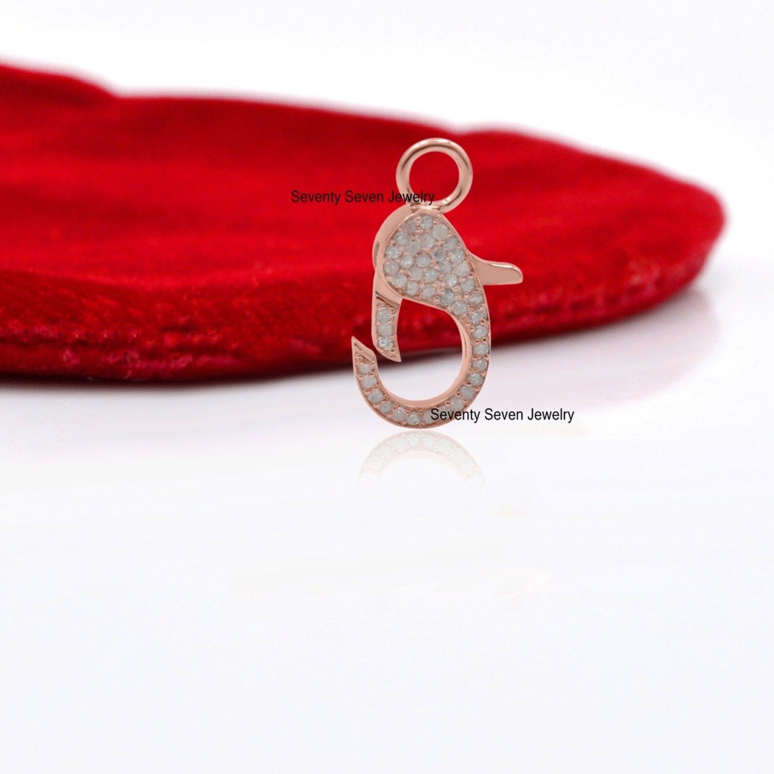 14K Gold Diamond Lobster Lock Diamond Clasp Lock Gold Etsy