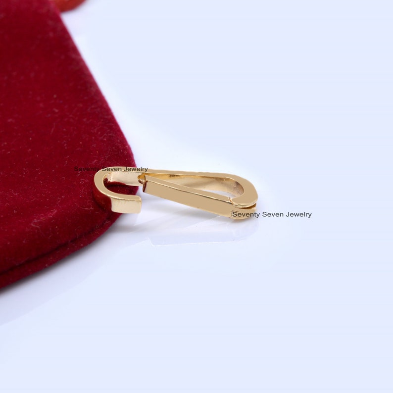 14K Solid Gold Charms Holder Gold Enhancer Lock Gold Charm Etsy