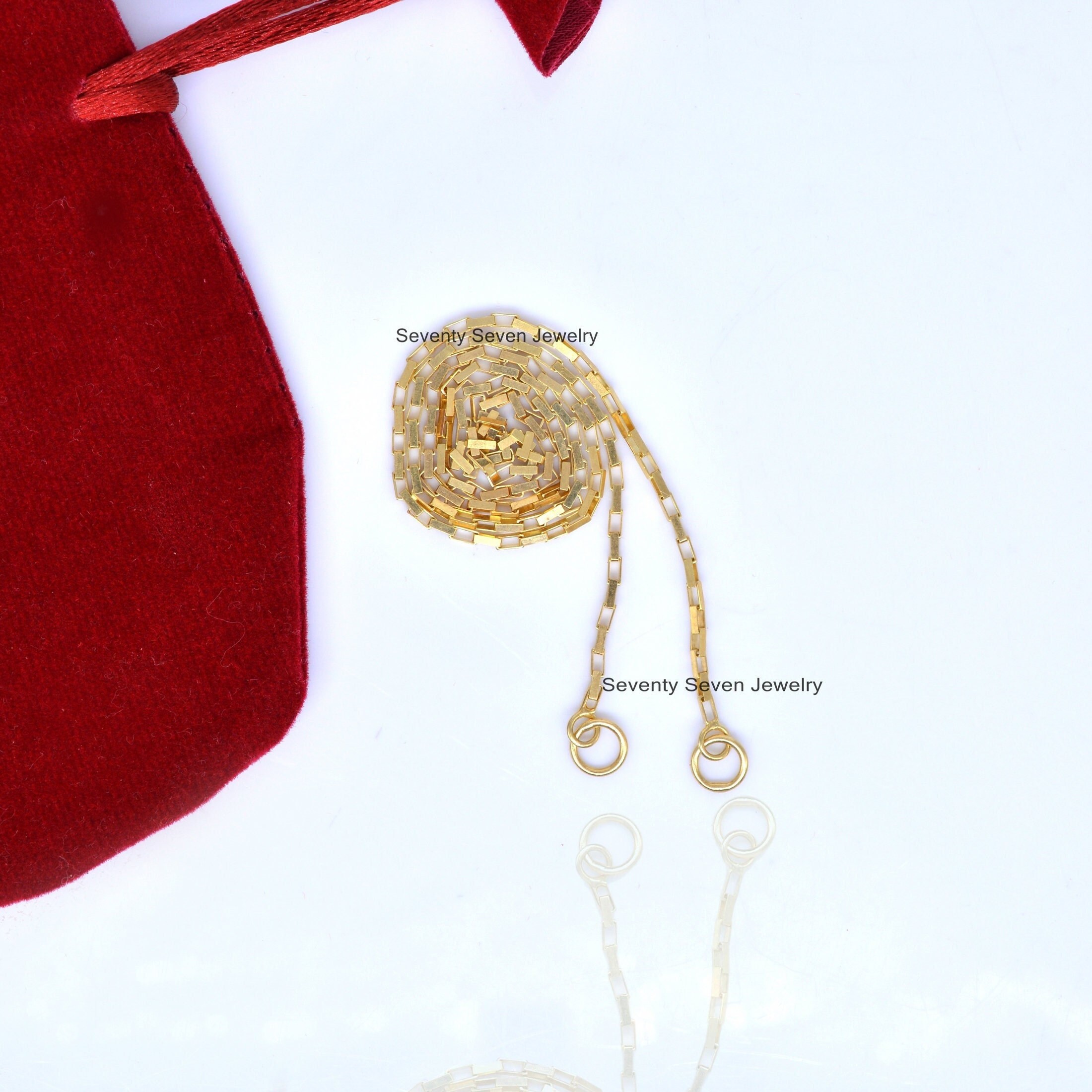 925 Silver Rectangle Box Chain: Elongated Carabiner Link - View 4 - Seventy Seven Jewelry | SKU: SSG25-SLYG-18I-V 925 Silver Rectangle Box Chain: Elongated Carabiner Link - View 4 - Seventy Seven Jewelry | SKU: SSG25-SLYG-18I-V