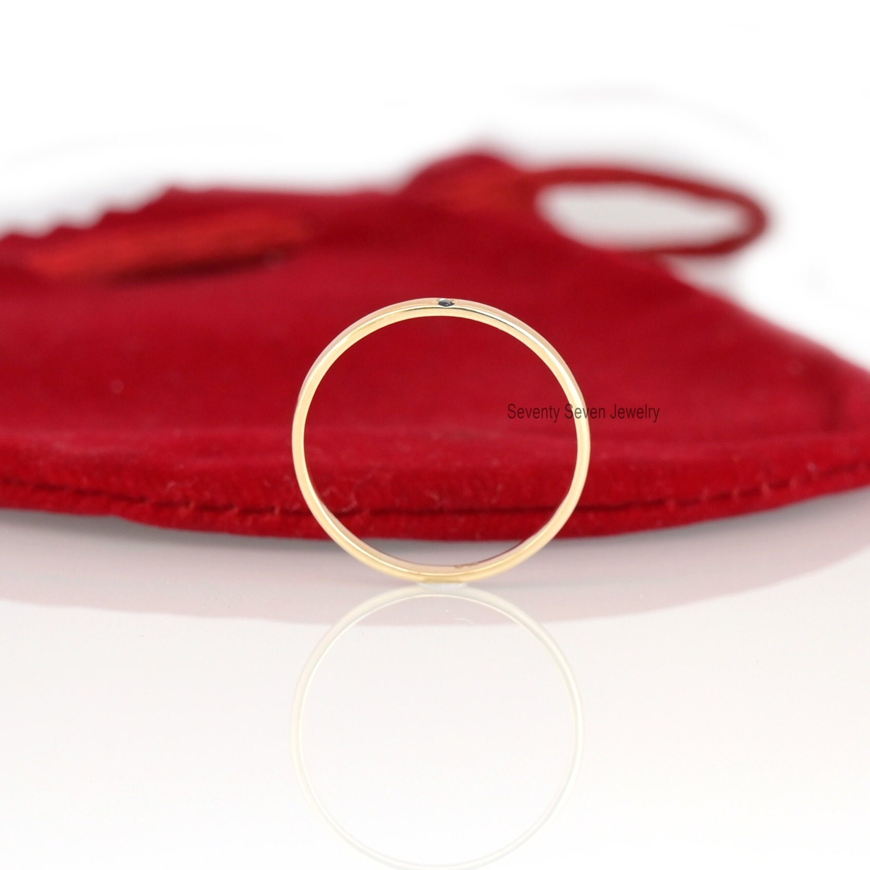 9K Gold Black Diamond Band Ring: Single Stone - View 3 - Seventy Seven Jewelry | SKU: SSMJR395-9KYGBDI-2026 9K Gold Black Diamond Band Ring: Single Stone - View 3 - Seventy Seven Jewelry | SKU: SSMJR395-9KYGBDI-2026