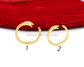 9K Gold Diamond Snake Charm Enhancer, Solid Connector