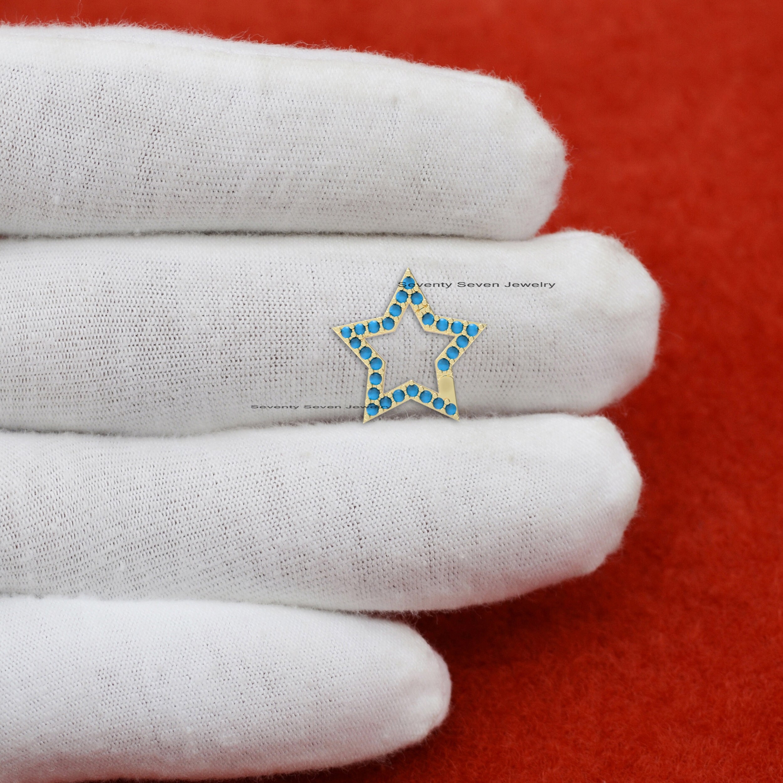 925 Silver Diamond Star Charm Holder: Enhancer Lock Pendant - View 6 - Seventy Seven Jewelry | SKU: SSMJH722-SLYGTQ-2026
