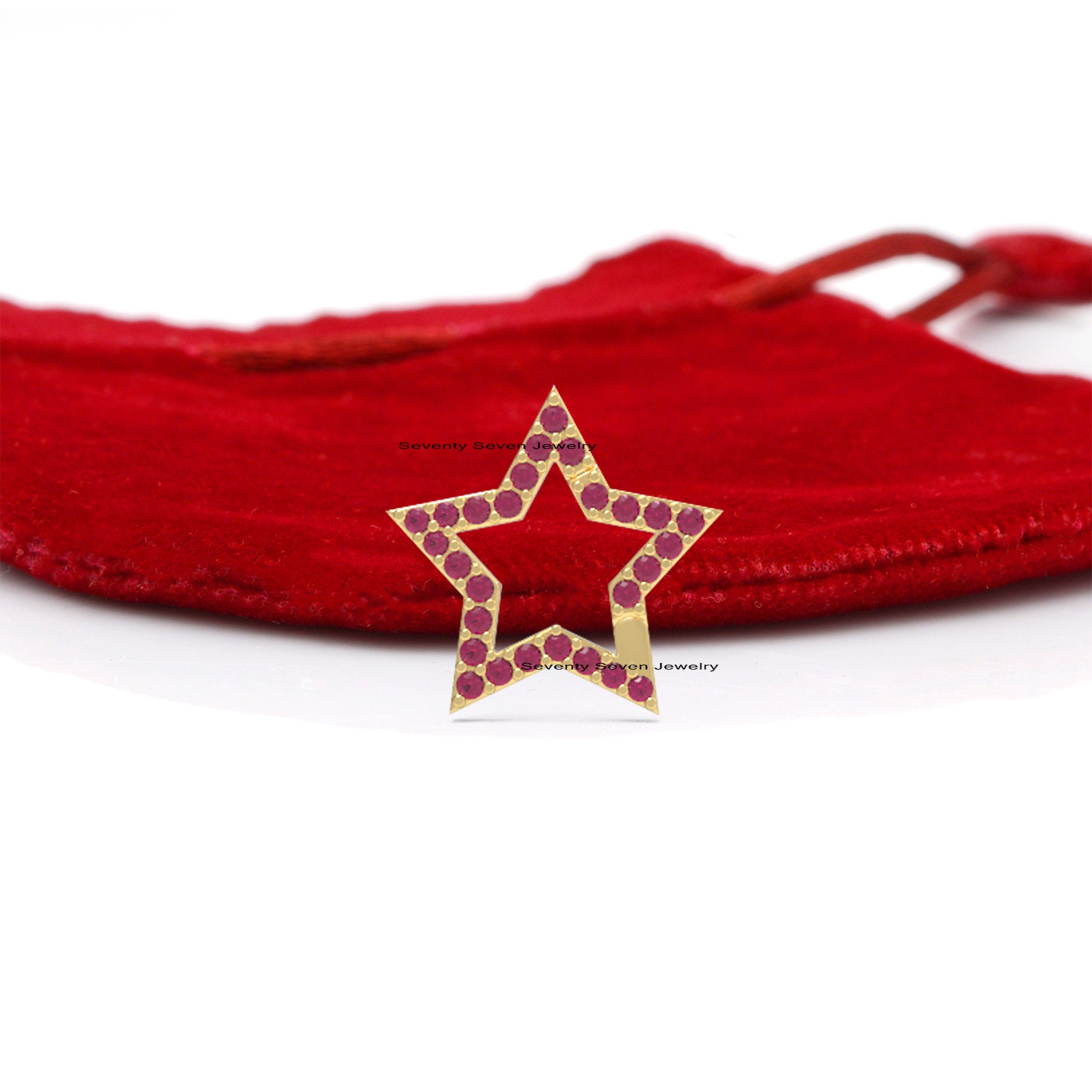 14k Gold Star Charm Enhancer, Gemstone Holder, Diamond - View 6 - Seventy Seven Jewelry | SKU: SSMJH722-14KYGBSP,SSMJH722-14K 14k Gold Star Charm Enhancer, Gemstone Holder, Diamond - View 6 - Seventy Seven Jewelry | SKU: SSMJH722-14KYGBSP,SSMJH722-14K