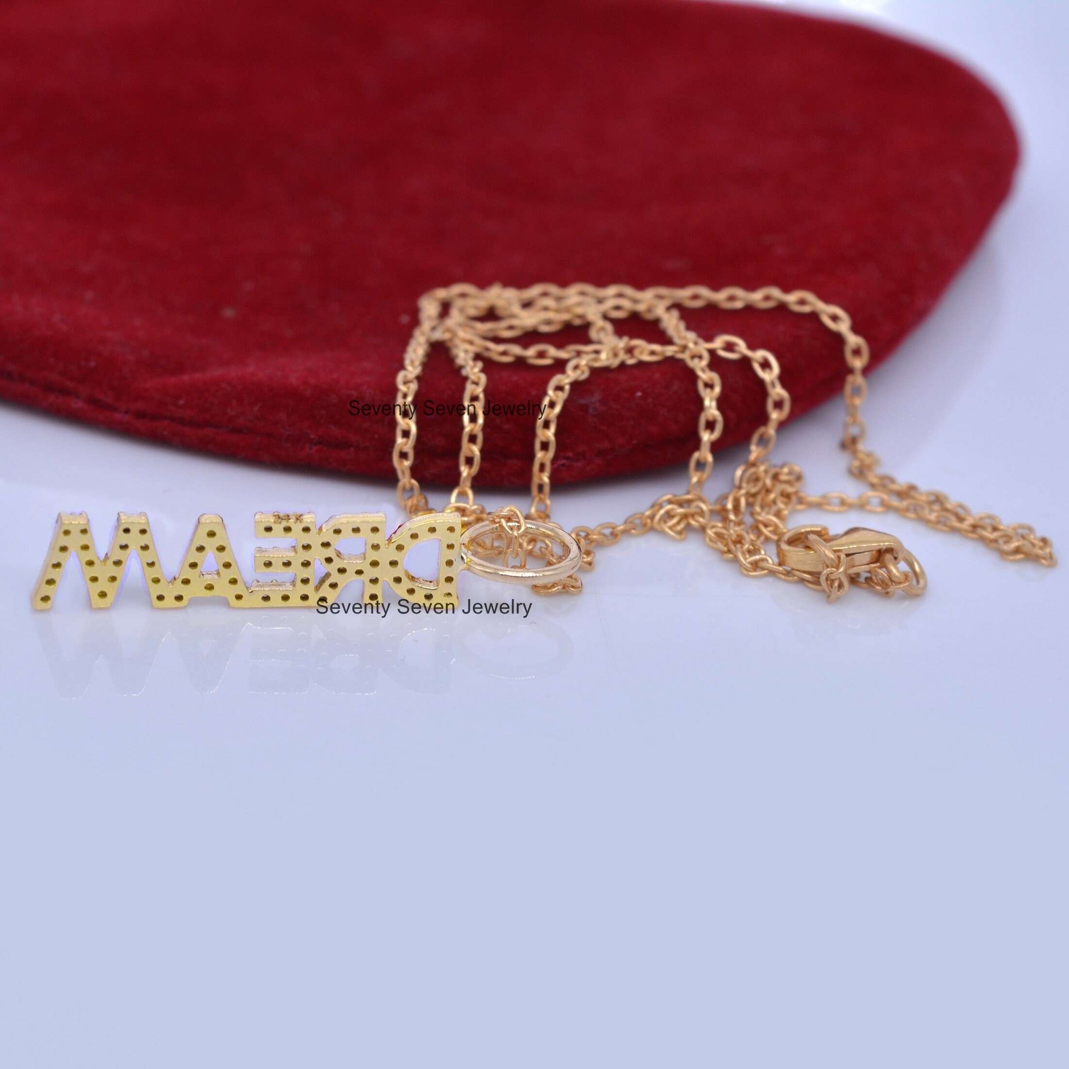9K Gold Diamond Initial Pendant - Custom Letter Name Necklace - View 6 - Seventy Seven Jewelry | SKU: SSMJP514-9KYGDI-2026