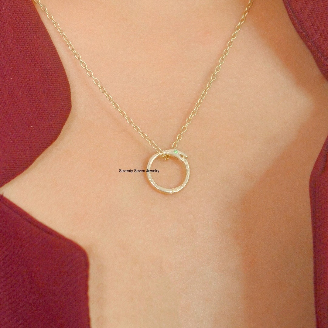 Diamond Snake Charm 14k Gold Enhancer, Gold Snake Enhancer, 14K Charm