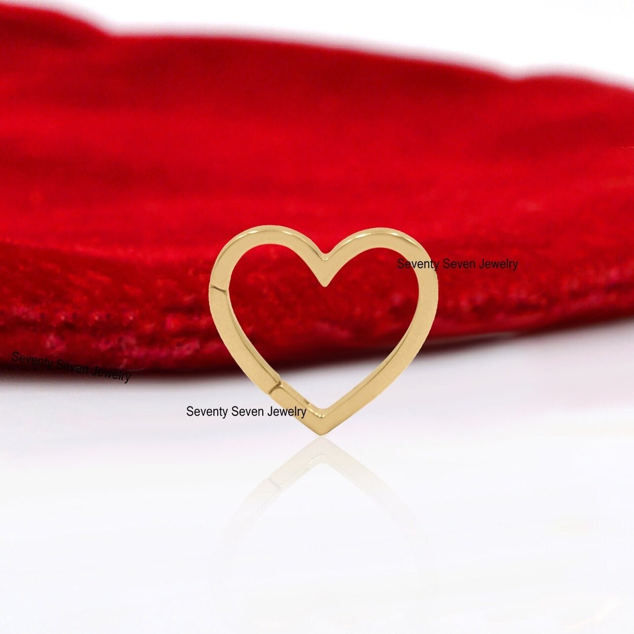14K Gold Heart Charm Enhancer: Connector Lock (15mm) - Seventy Seven Jewelry | SKU: SSMJH536-14KYG-2026 14K Gold Heart Charm Enhancer: Connector Lock (15mm) - Seventy Seven Jewelry | SKU: SSMJH536-14KYG-2026