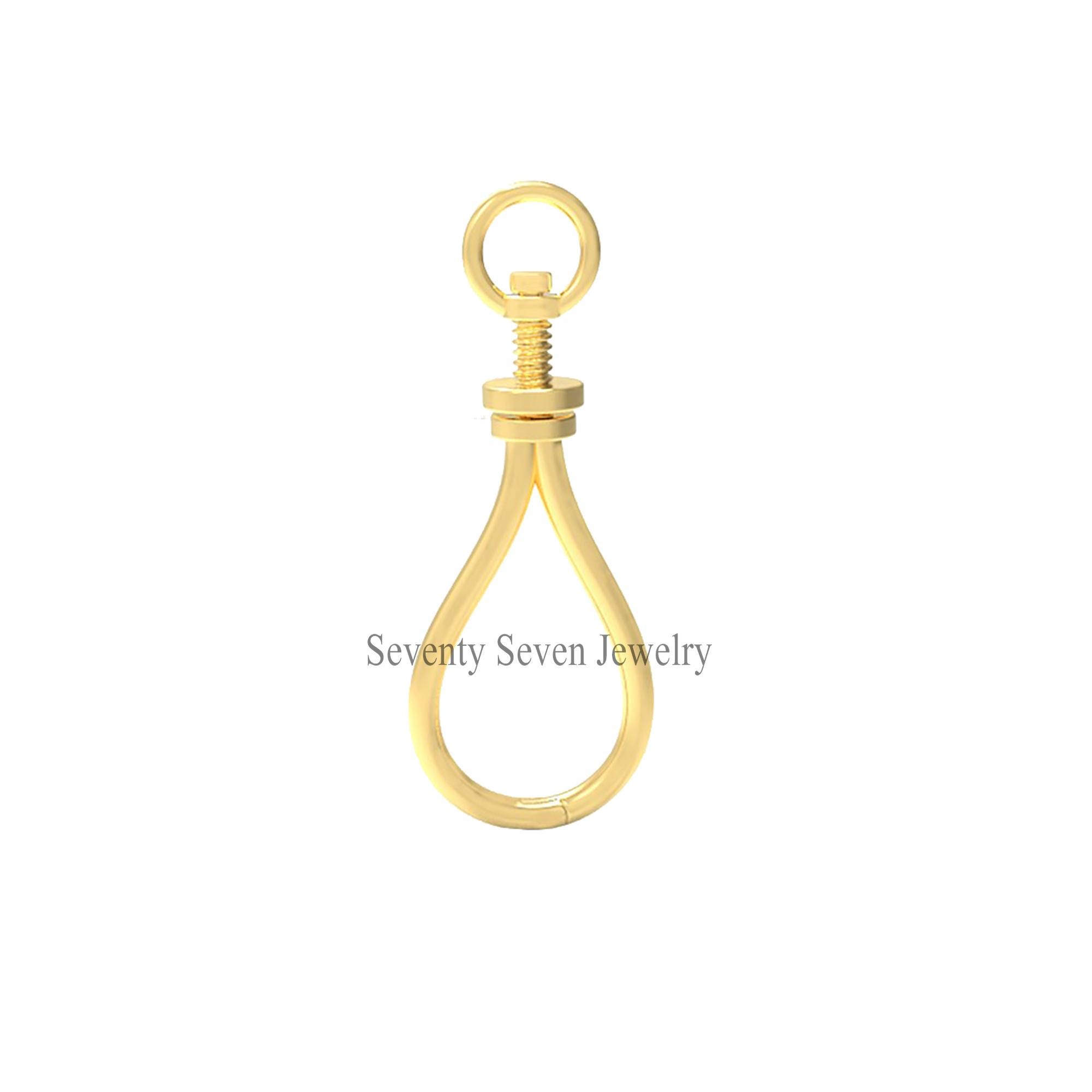 9K Solid Gold Shepherd Hook Enhancer, Anchor Charm (35x14 MM) - View 3 - Seventy Seven Jewelry | SKU: SSMJF213-9KYG-2026 9K Solid Gold Shepherd Hook Enhancer, Anchor Charm (35x14 MM) - View 3 - Seventy Seven Jewelry | SKU: SSMJF213-9KYG-2026