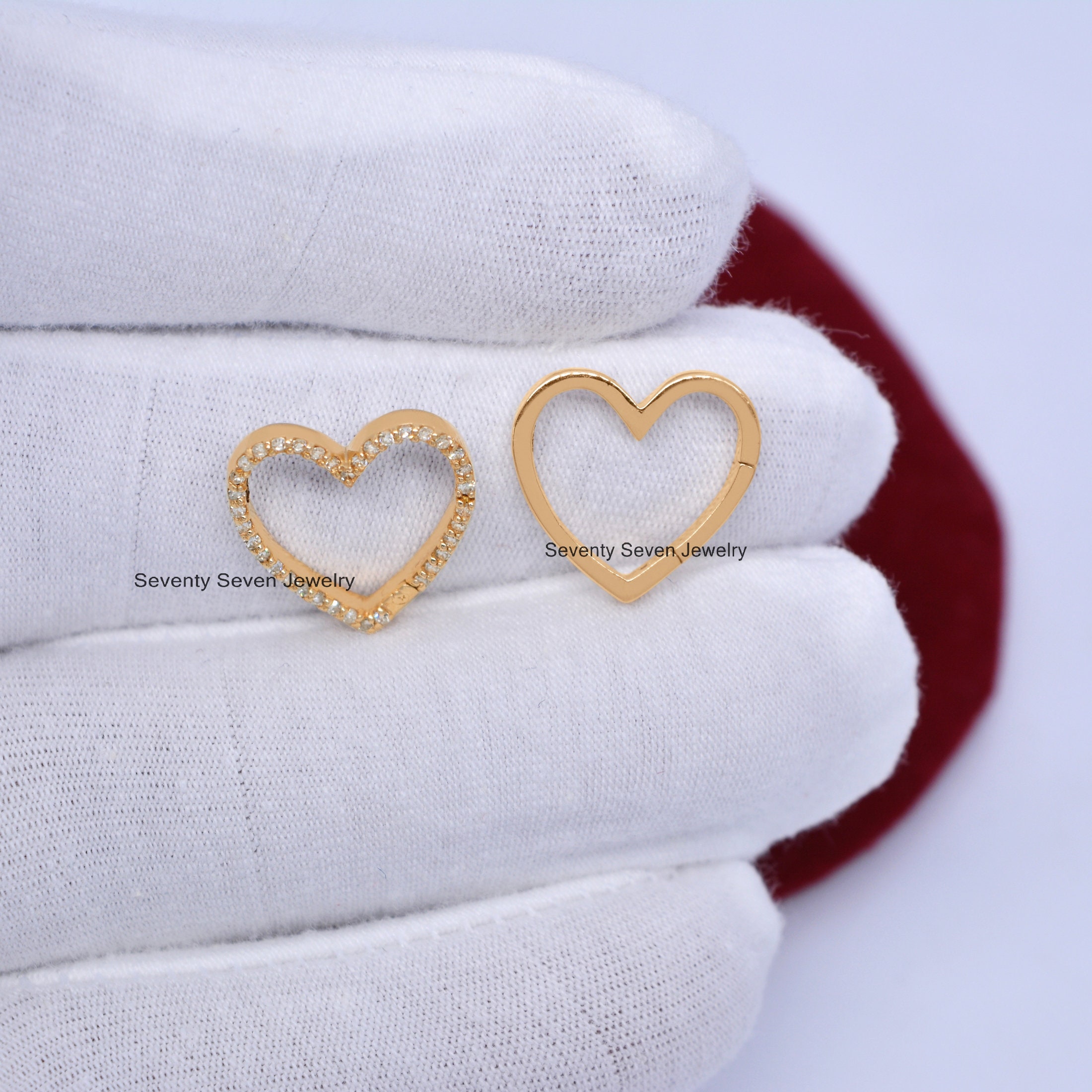 925 Sterling Silver Heart Enhancer Lock, 15mm Charm Link - View 5 - Seventy Seven Jewelry | SKU: SSMJP536-SLYG-VP 925 Sterling Silver Heart Enhancer Lock, 15mm Charm Link - View 5 - Seventy Seven Jewelry | SKU: SSMJP536-SLYG-VP