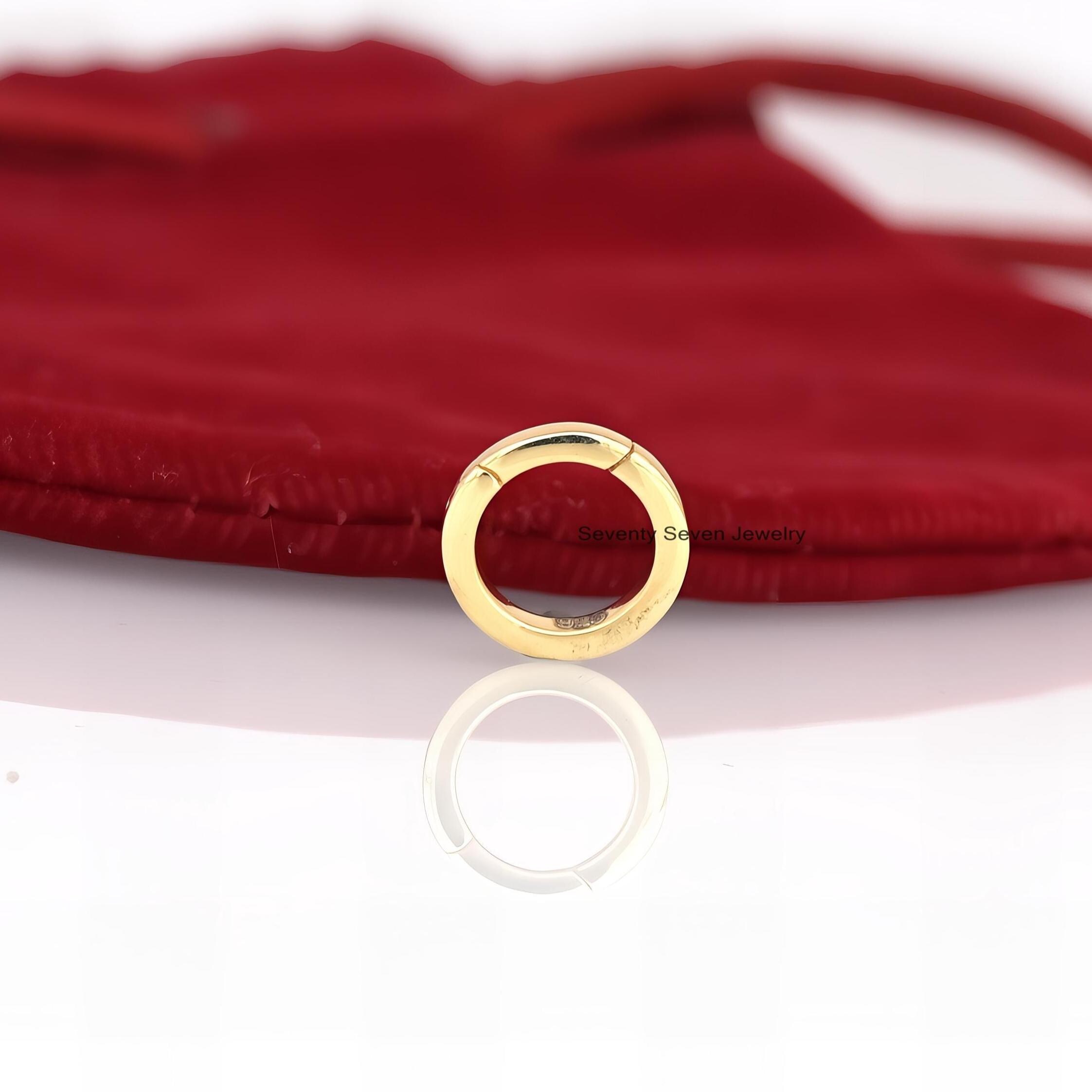 14K Solid Gold Enhancer Charm Holder, Link Lock (10/12 MM) - View 4 - Seventy Seven Jewelry | SKU: SSMJH570-14KYG-10M-V-10/20 14K Solid Gold Enhancer Charm Holder, Link Lock (10/12 MM) - View 4 - Seventy Seven Jewelry | SKU: SSMJH570-14KYG-10M-V-10/20