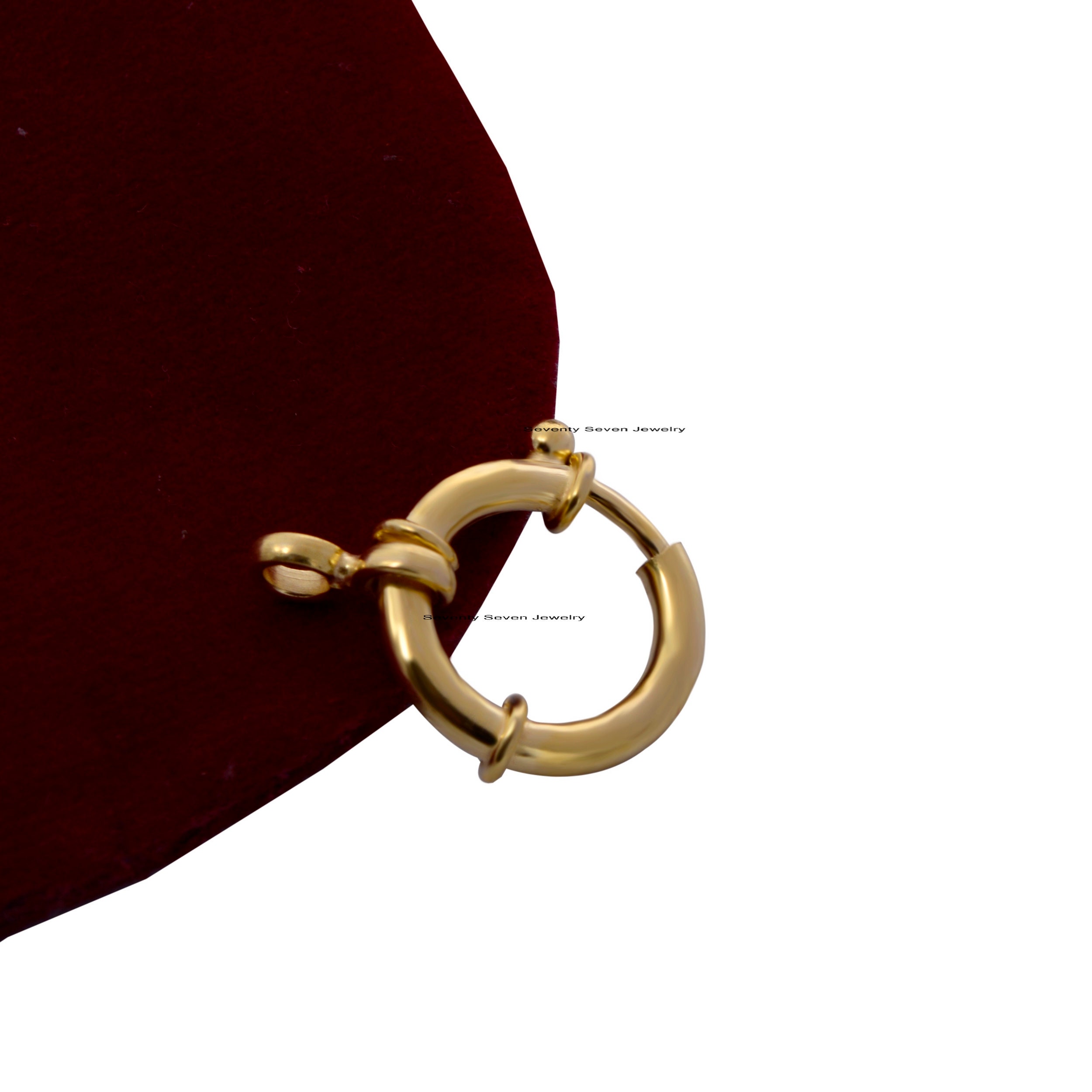 14k Solid Gold Spring Lock: (18*12 MM) - View 3 - Seventy Seven Jewelry | SKU: SSMJL137-14KYG-18M-G17-3M-2026 14k Solid Gold Spring Lock: (18*12 MM) - View 3 - Seventy Seven Jewelry | SKU: SSMJL137-14KYG-18M-G17-3M-2026