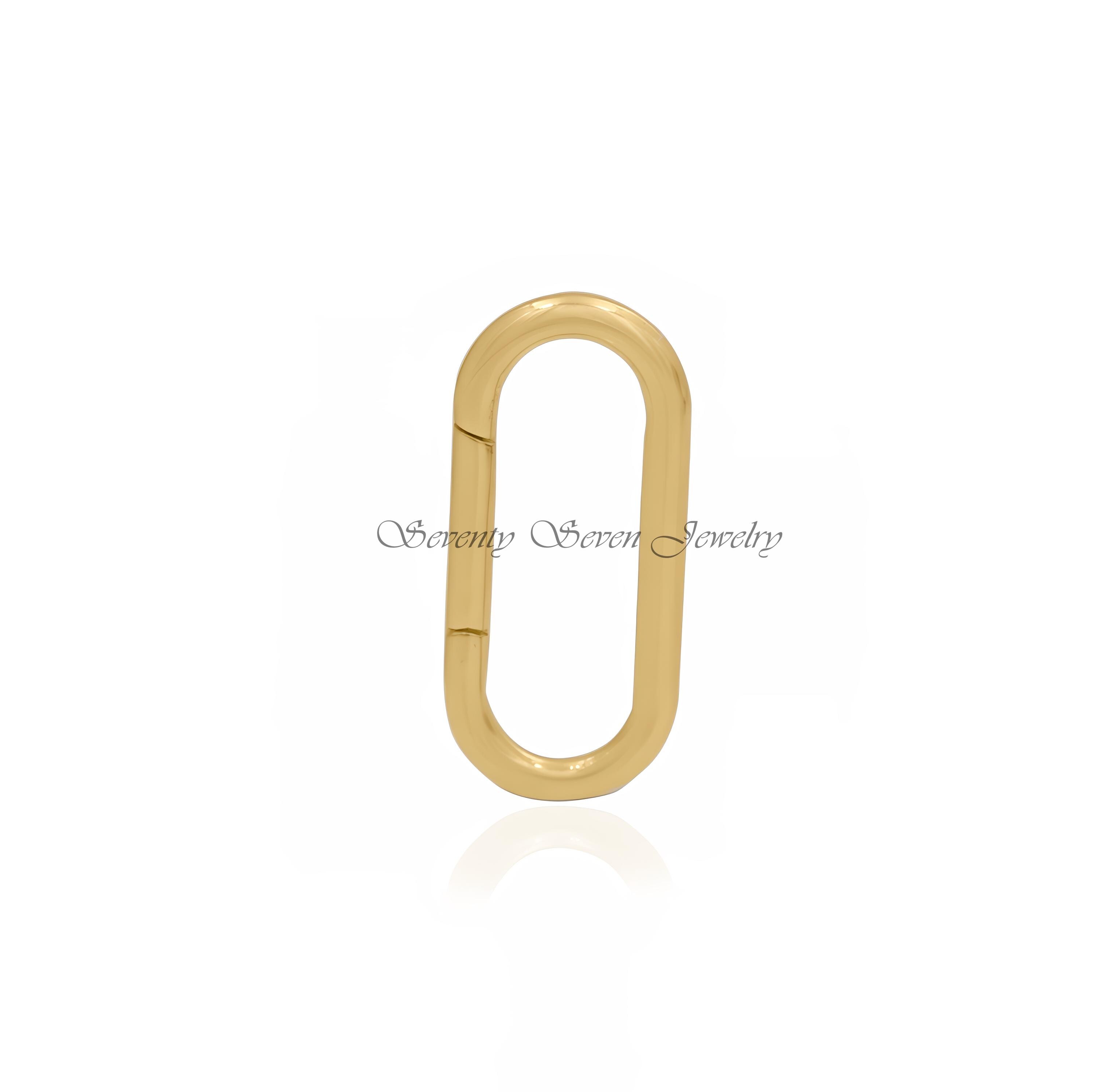925 Silver Oval Charm Enhancer: Solid Link Lock (20x9 MM) - View 4 - Seventy Seven Jewelry | SKU: SSMJH575-SLYG-2/2026 925 Silver Oval Charm Enhancer: Solid Link Lock (20x9 MM) - View 4 - Seventy Seven Jewelry | SKU: SSMJH575-SLYG-2/2026