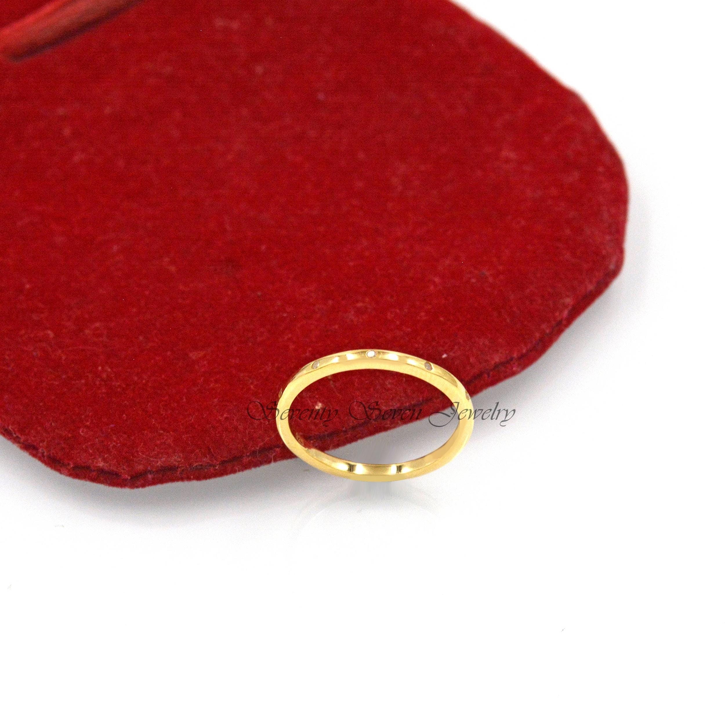 9k Gold Diamond Band Ring: Delicate Half Eternity Promise - View 4 - Seventy Seven Jewelry | SKU: SSMJR08-9KYGDI-2026 9k Gold Diamond Band Ring: Delicate Half Eternity Promise - View 4 - Seventy Seven Jewelry | SKU: SSMJR08-9KYGDI-2026