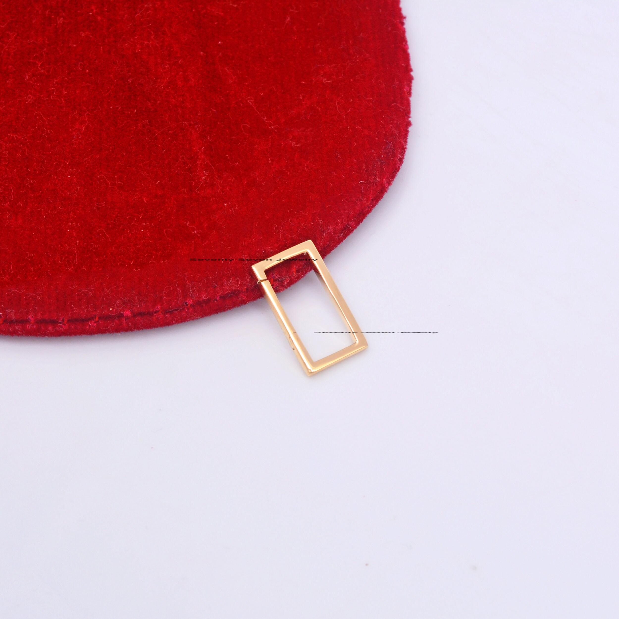 925 Silver Rectangle Charm Holder: Square Enhancer Lock (15*9 MM) - View 6 - Seventy Seven Jewelry | SKU: SSMJP452-SLYG-2026 925 Silver Rectangle Charm Holder: Square Enhancer Lock (15*9 MM) - View 6 - Seventy Seven Jewelry | SKU: SSMJP452-SLYG-2026