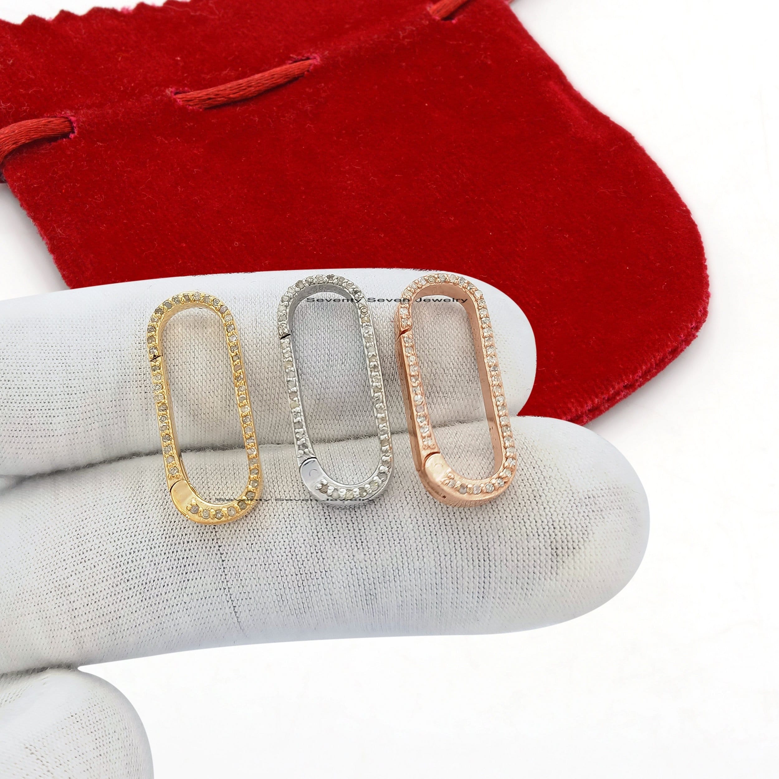18K Gold Diamond Enhancer Pendant: Solid Charm Holder - Seventy Seven Jewelry | SKU: SSMJP73-18KYGDI-2026 18K Gold Diamond Enhancer Pendant: Solid Charm Holder - Seventy Seven Jewelry | SKU: SSMJP73-18KYGDI-2026