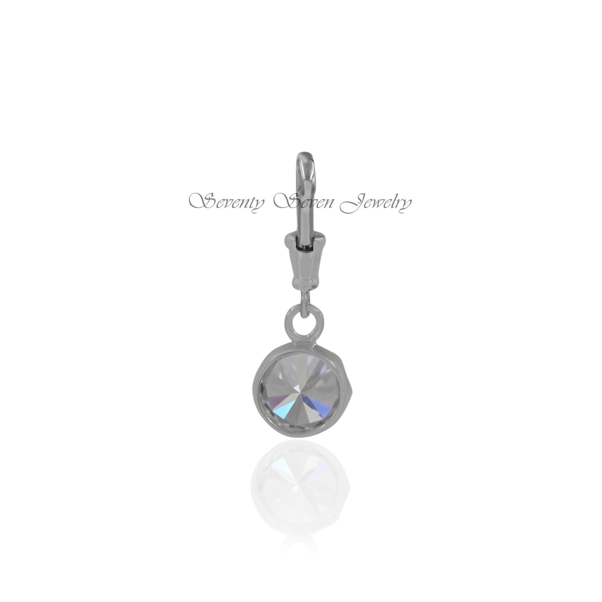 Moissanite Solitaire Pendant: 925 Silver Swivel Lock Drop Charm - View 6 - Seventy Seven Jewelry | SKU: SSMJP16-SLRGCZ-2026 Moissanite Solitaire Pendant: 925 Silver Swivel Lock Drop Charm - View 6 - Seventy Seven Jewelry | SKU: SSMJP16-SLRGCZ-2026