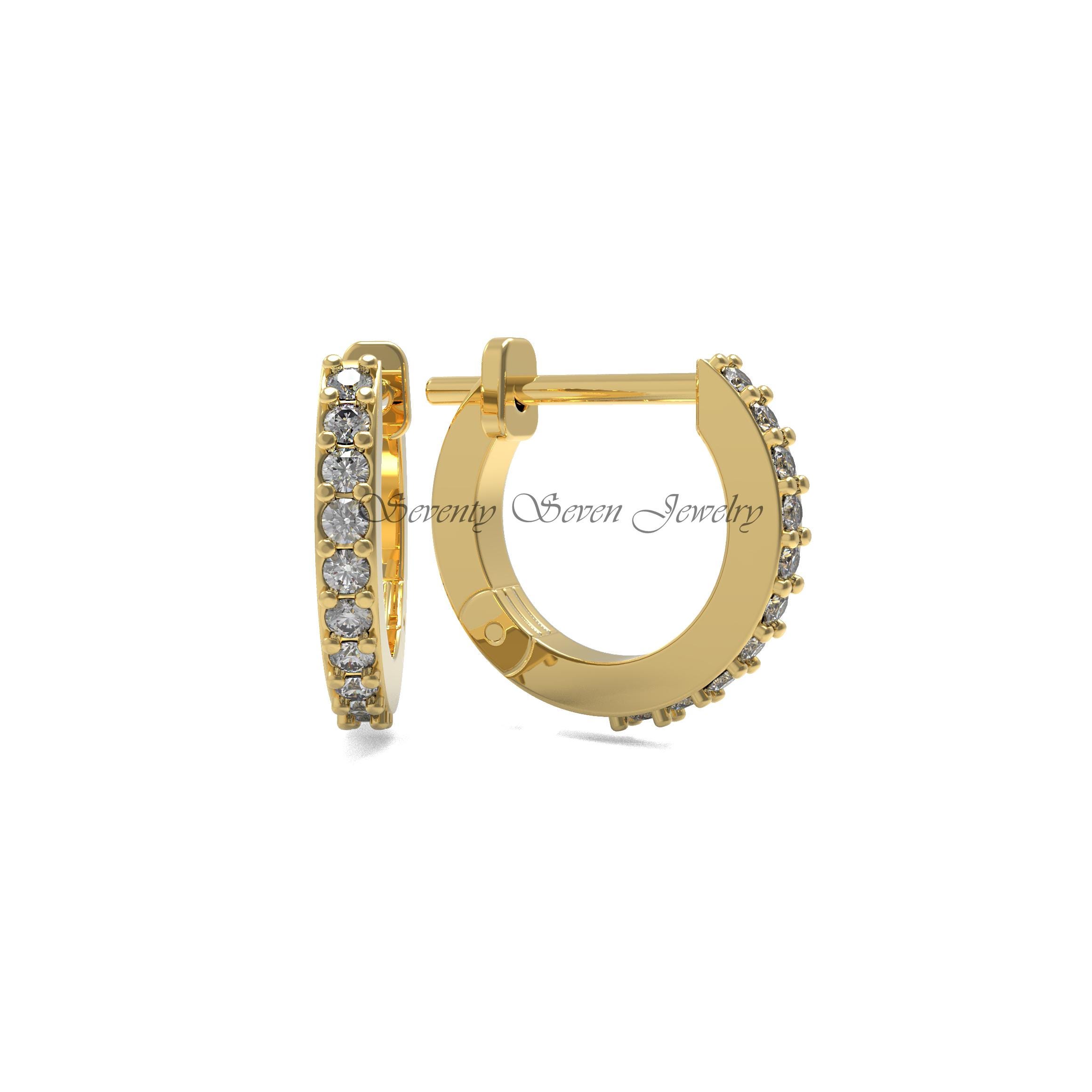 9K Gold Hoop Earrings, Tiny Gemstone Studs, Wholesale Prices Available - Seventy Seven Jewelry | SKU: SSMJE66- 9K Gold Hoop Earrings, Tiny Gemstone Studs, Wholesale Prices Available - Seventy Seven Jewelry | SKU: SSMJE66-