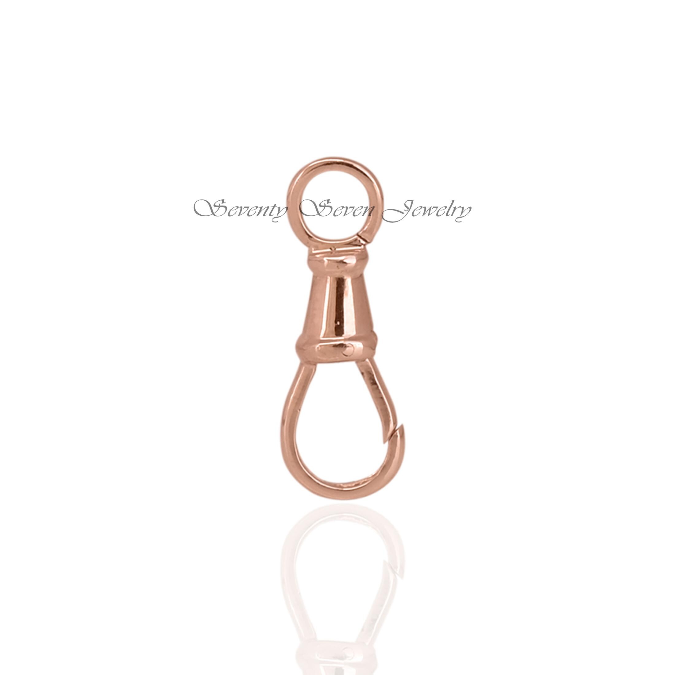 Sterling Silver Swivel Push Lock: Triggerless Pendant Clasp (18x7 MM) - View 5 - Seventy Seven Jewelry | SKU: SSMJL212-SLYG-2 Sterling Silver Swivel Push Lock: Triggerless Pendant Clasp (18x7 MM) - View 5 - Seventy Seven Jewelry | SKU: SSMJL212-SLYG-2