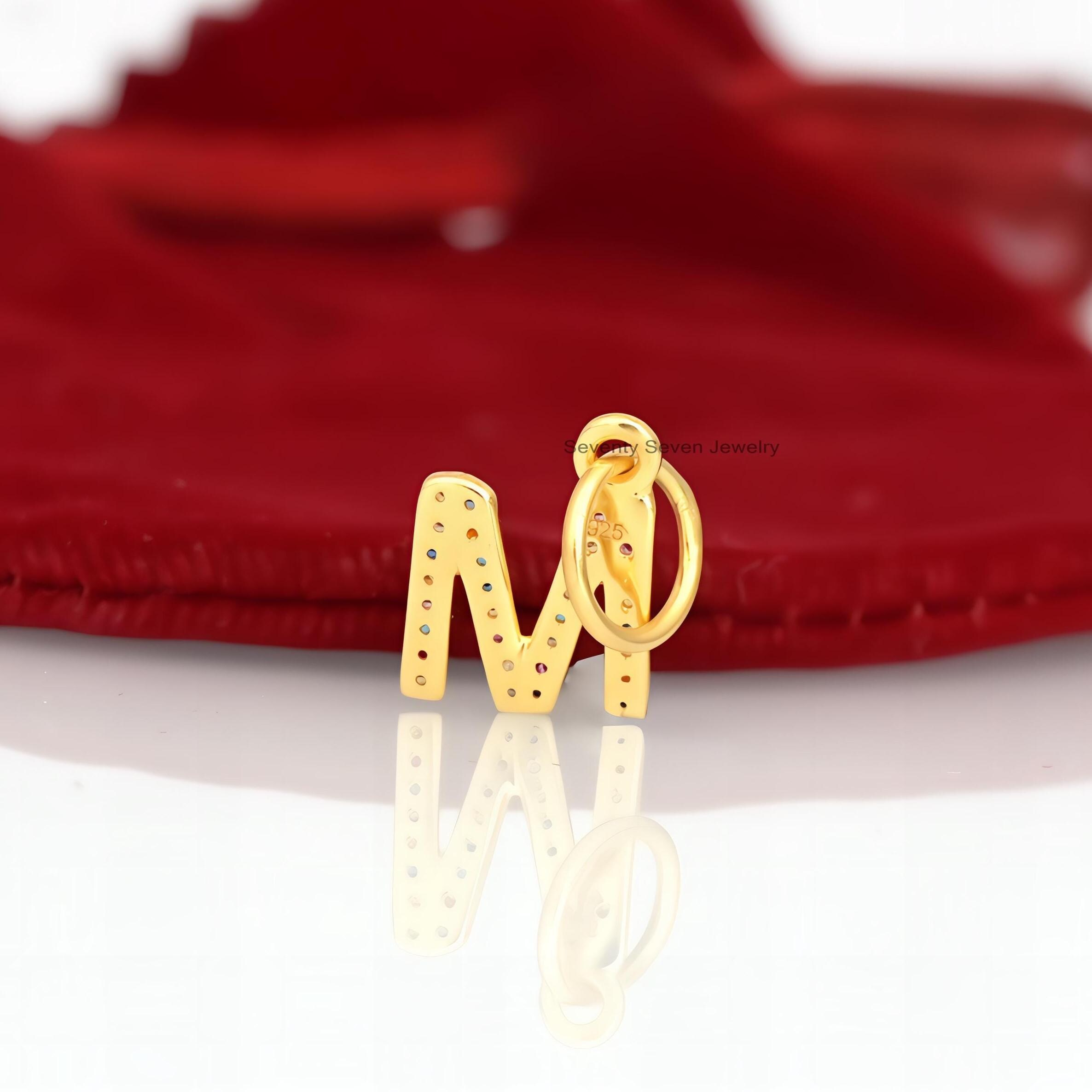 925 Silver Diamond Initial Letter Pendant - Personalized Charm - View 2 - Seventy Seven Jewelry | SKU: SSMJP665-SLYGDI-2026 925 Silver Diamond Initial Letter Pendant - Personalized Charm - View 2 - Seventy Seven Jewelry | SKU: SSMJP665-SLYGDI-2026