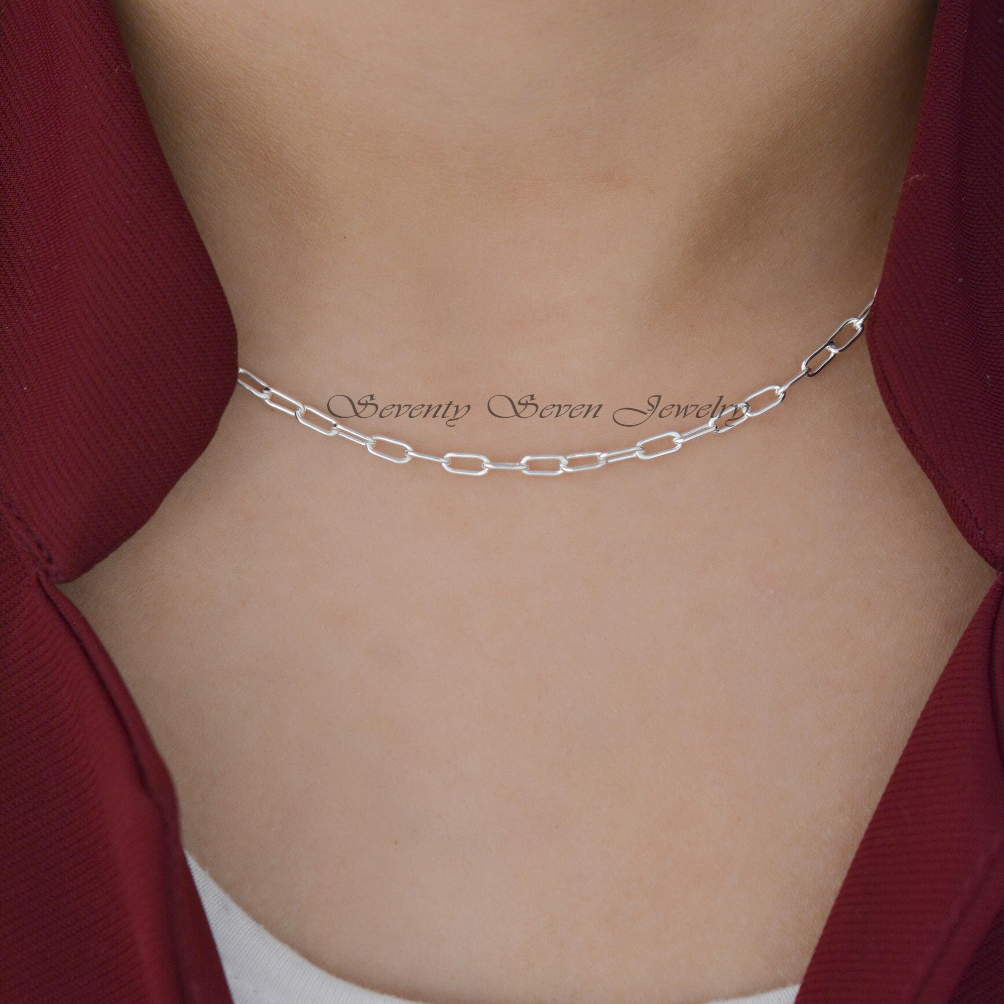 Sterling Silver Small Link Cable Chain Necklace - View 2 - Seventy Seven Jewelry | SKU: SSG6-SLWGYG-6.6M-22I-V Sterling Silver Small Link Cable Chain Necklace - View 2 - Seventy Seven Jewelry | SKU: SSG6-SLWGYG-6.6M-22I-V