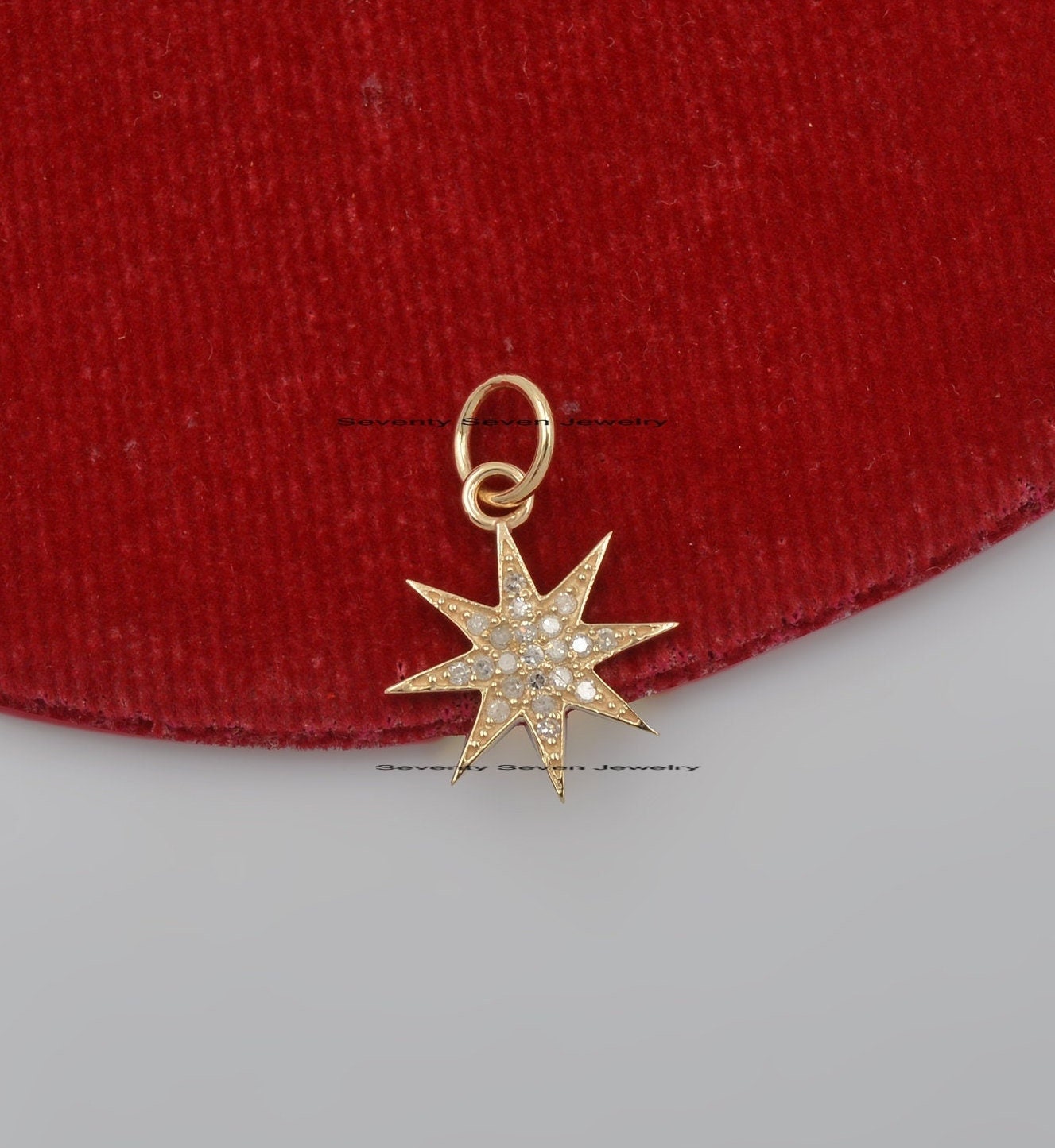 9k Gold Diamond Starburst Pendant: Gemstone Religious Jewelry - View 4 - Seventy Seven Jewelry | SKU: SSMJP461-9KYGDI-2026 9k Gold Diamond Starburst Pendant: Gemstone Religious Jewelry - View 4 - Seventy Seven Jewelry | SKU: SSMJP461-9KYGDI-2026