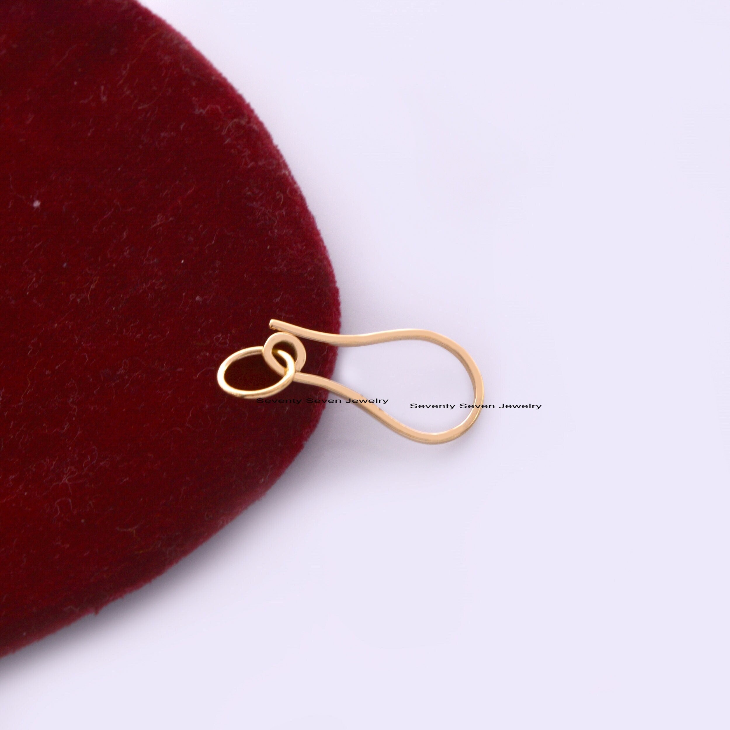 14K Gold Charm Enhancer: Shepherds Hook Anchor Pendant - View 2 - Seventy Seven Jewelry | SKU: SSMJH565-14KYG-2026 14K Gold Charm Enhancer: Shepherds Hook Anchor Pendant - View 2 - Seventy Seven Jewelry | SKU: SSMJH565-14KYG-2026