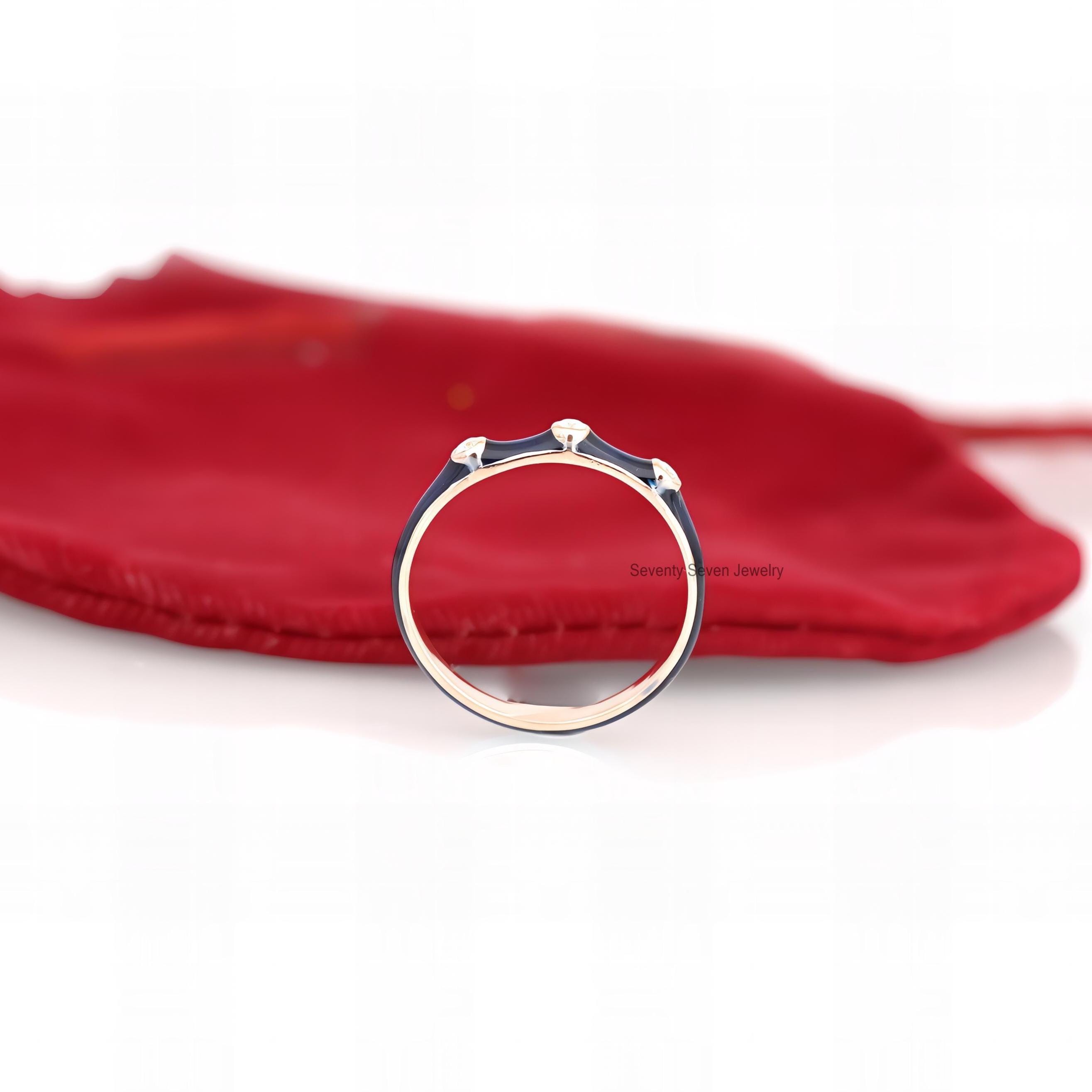 925 Silver Multi Color Enamel Ring: Moissanite Stacking Band - View 6 - Seventy Seven Jewelry | SKU: SSMJR766-SLYGELTQ-2026 925 Silver Multi Color Enamel Ring: Moissanite Stacking Band - View 6 - Seventy Seven Jewelry | SKU: SSMJR766-SLYGELTQ-2026