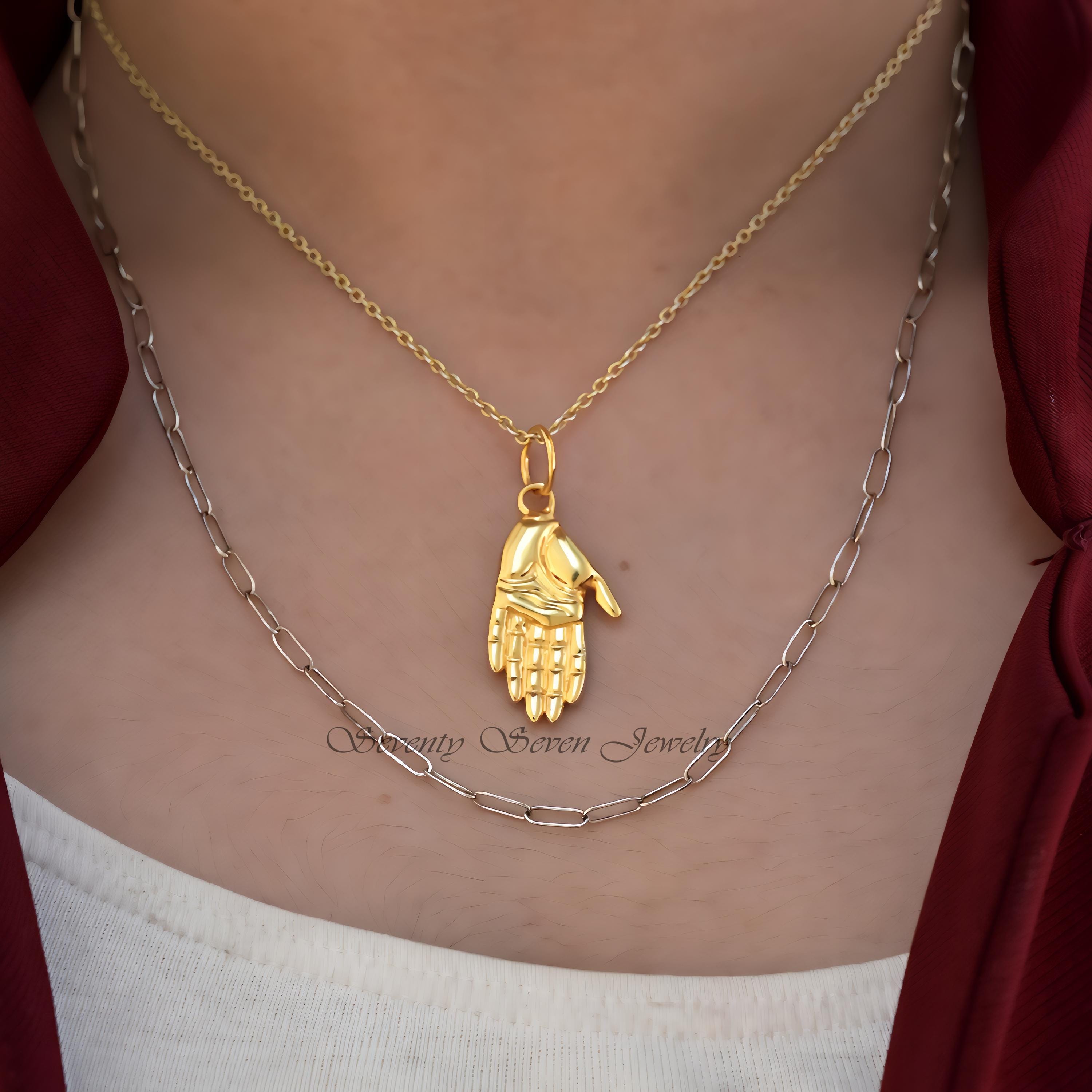 Solid 14K Gold Paper Clip Chain, Oval Link Necklace - View 2 - Seventy Seven Jewelry | SKU: SSG49-14KYG-6.6M-18I-2026 Solid 14K Gold Paper Clip Chain, Oval Link Necklace - View 2 - Seventy Seven Jewelry | SKU: SSG49-14KYG-6.6M-18I-2026