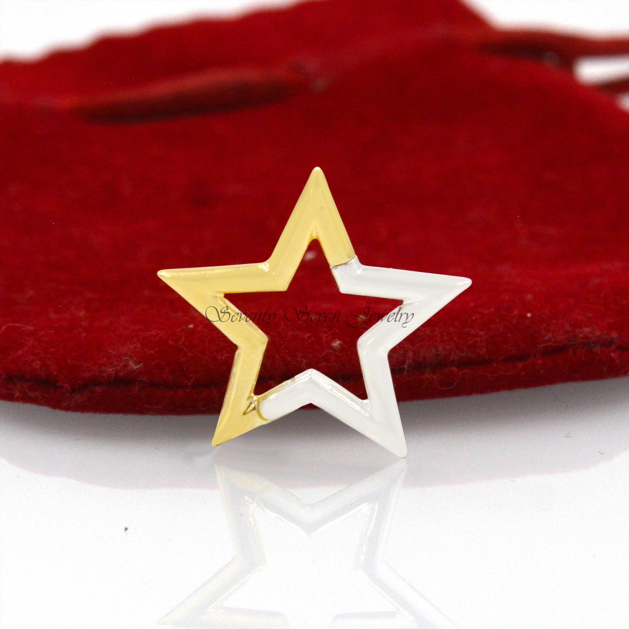 14k Gold Star Charm Holder: Two-Tone Enhancer Link - View 2 - Seventy Seven Jewelry | SKU: SSMJH508A-14KYGSLWG-2026,SSMJH508A 14k Gold Star Charm Holder: Two-Tone Enhancer Link - View 2 - Seventy Seven Jewelry | SKU: SSMJH508A-14KYGSLWG-2026,SSMJH508A