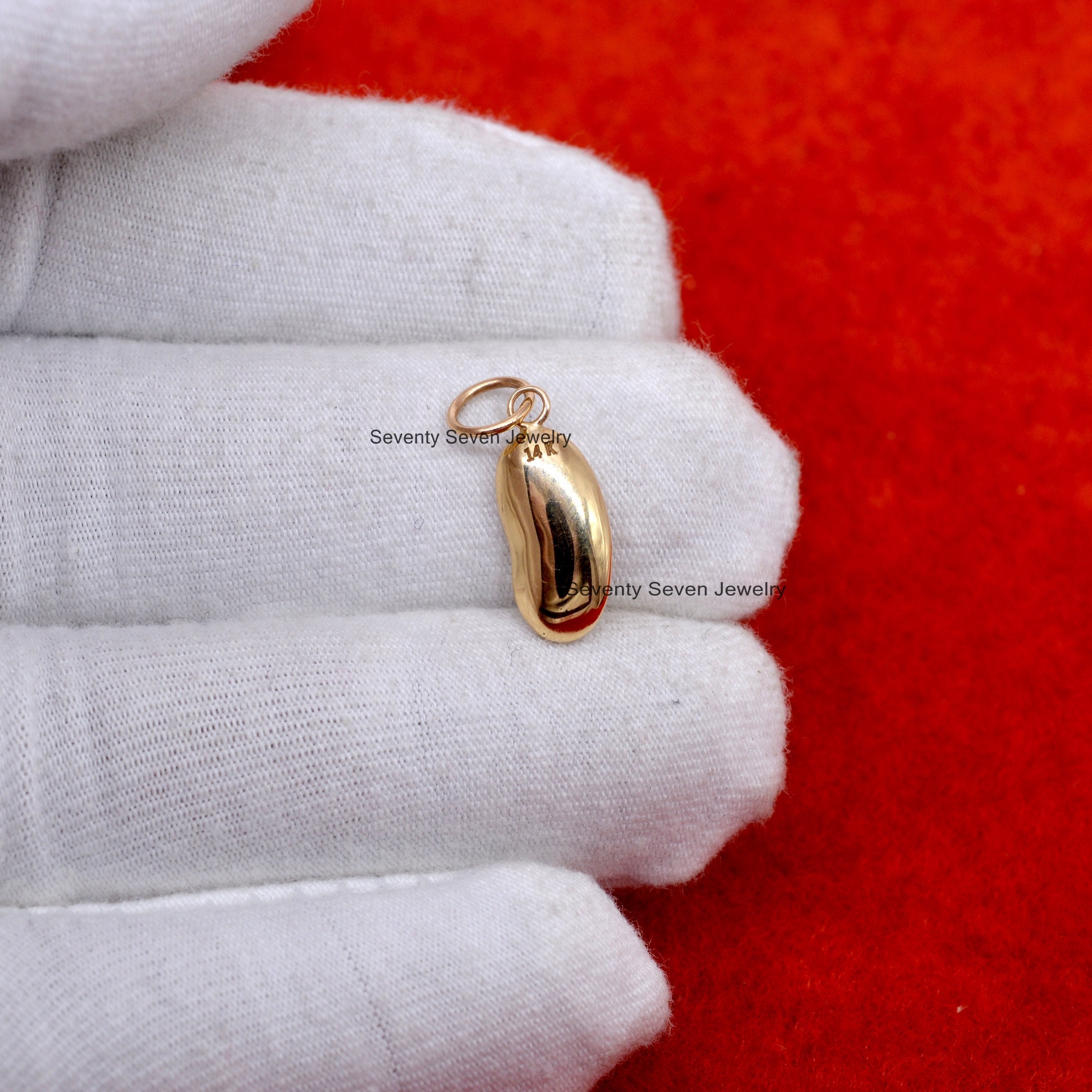 Kidney Beans Pendant 9k Solid Gold Pendant Pendant for Etsy