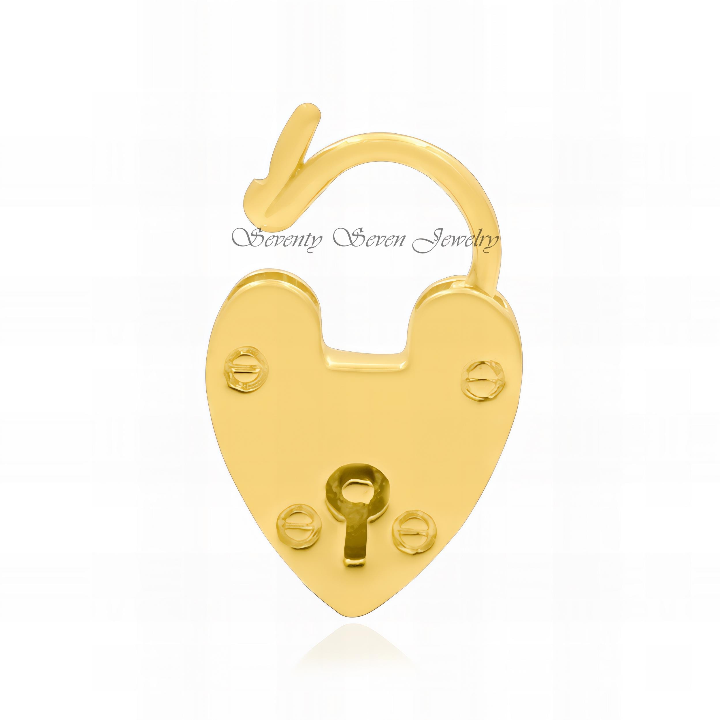 Dainty Heart Padlock Necklace, 925 Sterling Silver, Openable Lock - View 3 - Seventy Seven Jewelry | SKU: SSMJP48-SLRH-G6A-18 Dainty Heart Padlock Necklace, 925 Sterling Silver, Openable Lock - View 3 - Seventy Seven Jewelry | SKU: SSMJP48-SLRH-G6A-18