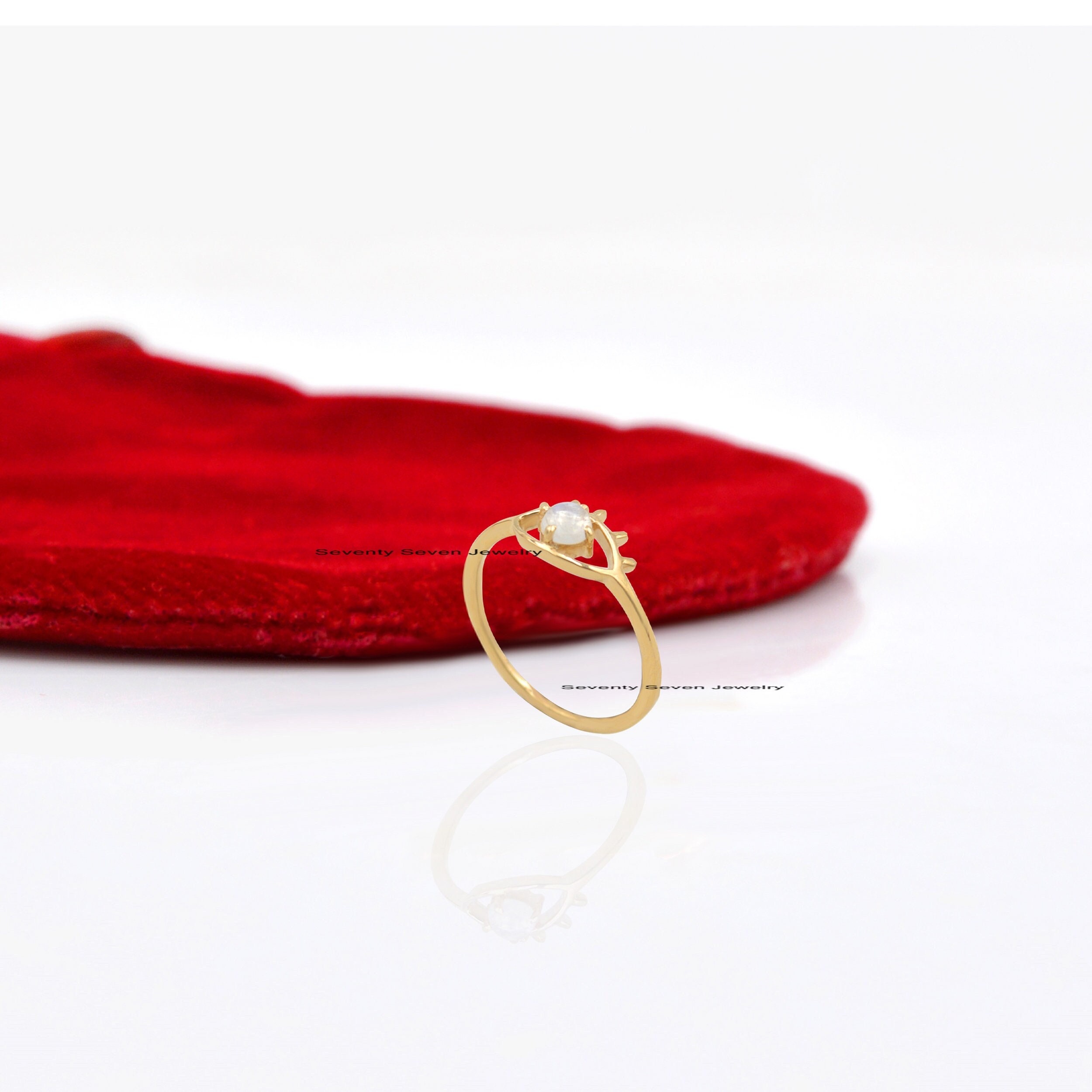 14K Gold Moonstone Evil Eye Ring: Gemstone Protection Jewelry - View 3 - Seventy Seven Jewelry | SKU: SSMJR348-14KYGRM-2026 14K Gold Moonstone Evil Eye Ring: Gemstone Protection Jewelry - View 3 - Seventy Seven Jewelry | SKU: SSMJR348-14KYGRM-2026