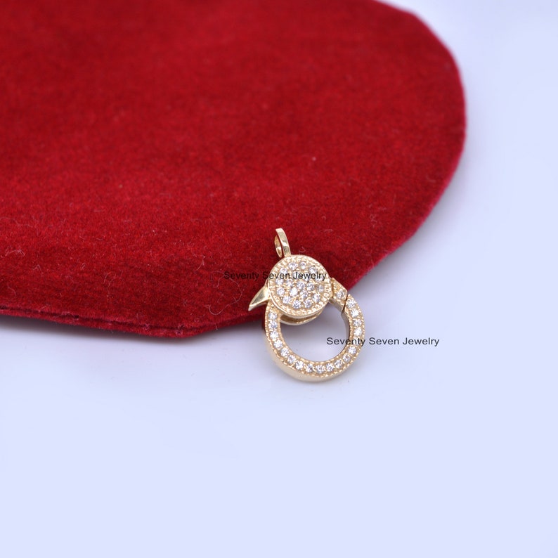 Lobster Clasp Lobster Jewelry 925 Silver Pave Diamond Lobster Lock Lobster Charm Holder Lobster lock finding Diamond Lobster Pendant