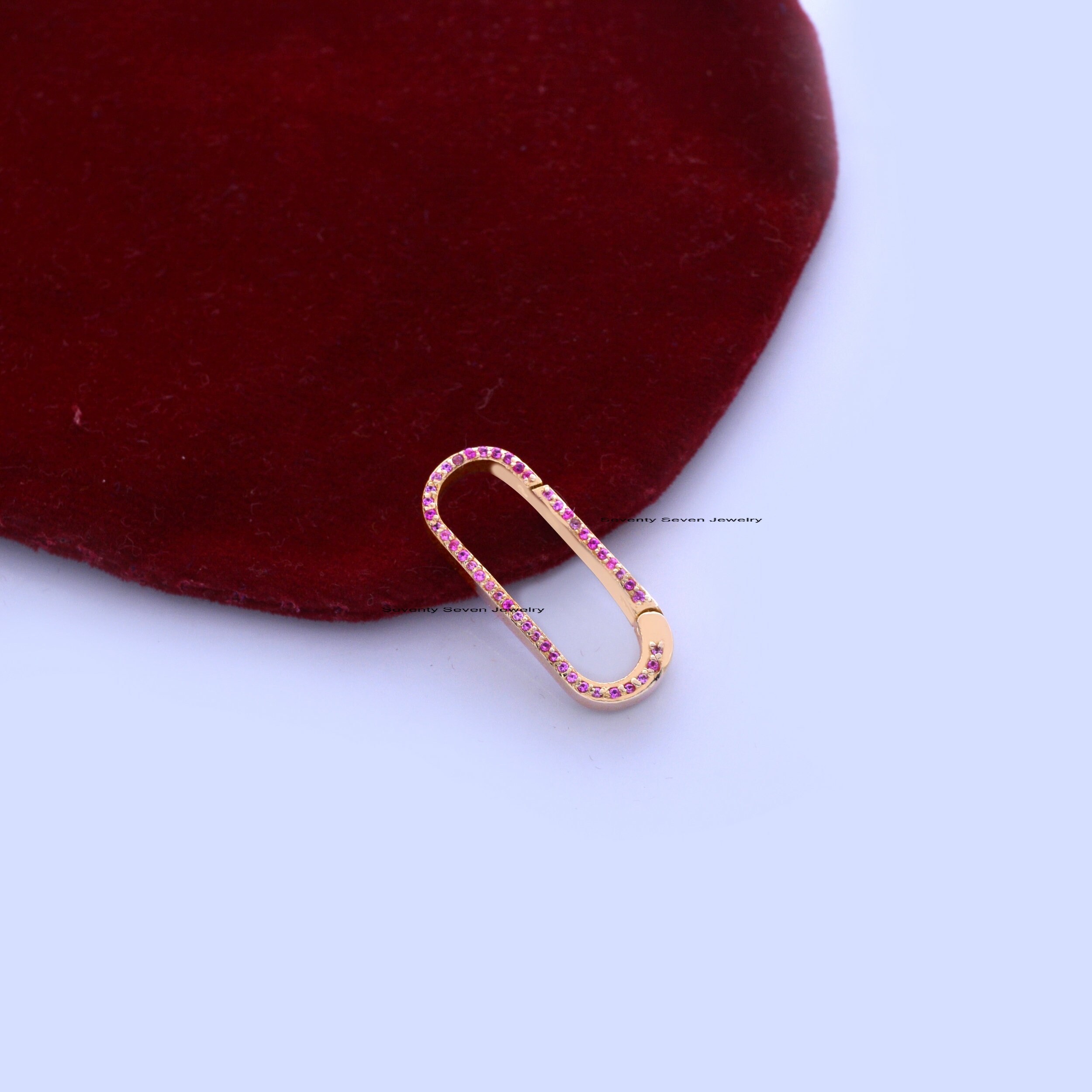 14K Gold Diamond Enhancer Lock: Elongated Charm Link (25x10 MM) - View 6 - Seventy Seven Jewelry | SKU: SSMJP73-14KYGDI-2026, 14K Gold Diamond Enhancer Lock: Elongated Charm Link (25x10 MM) - View 6 - Seventy Seven Jewelry | SKU: SSMJP73-14KYGDI-2026,