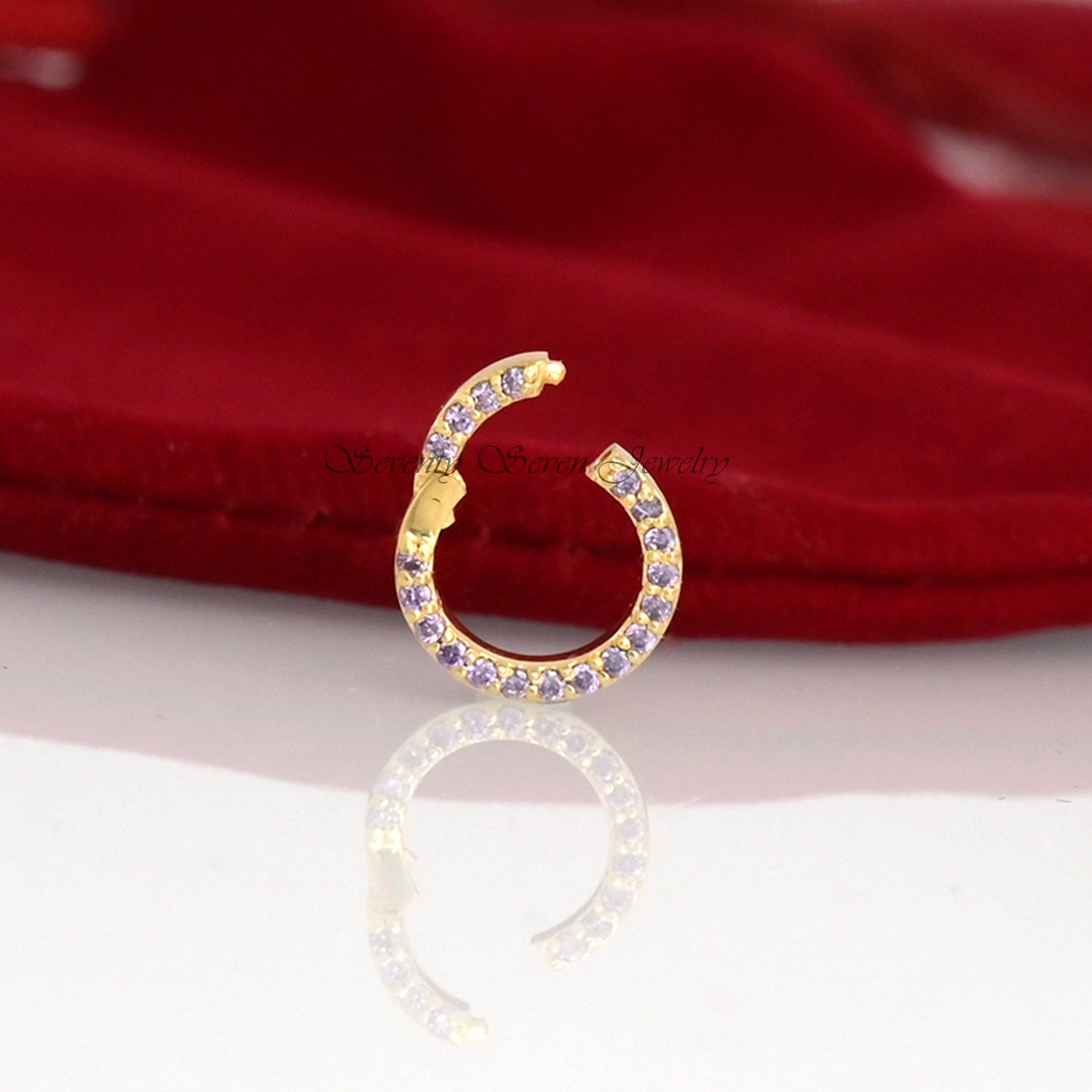 Diamond 925 Silver Charm Enhancer: Round Circle Holder (10mm) - View 6 - Seventy Seven Jewelry | SKU: SSMJP570-SLYGDI-2026,SS
